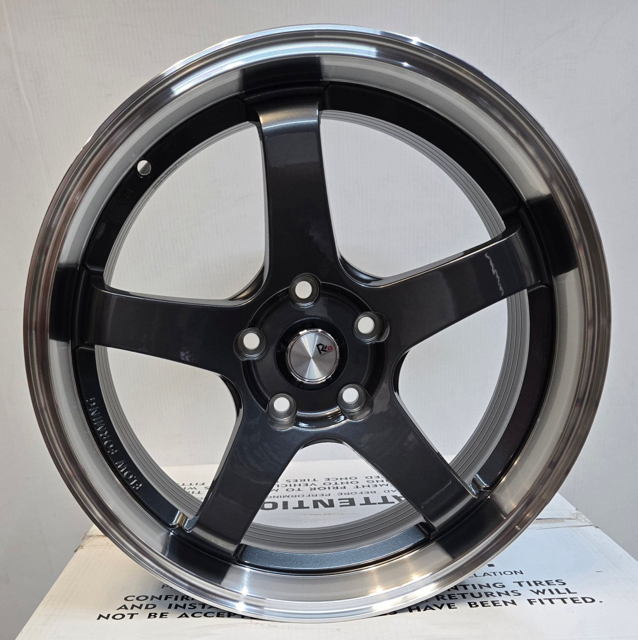 GWG RF5 18x8 5x114.3 GUNMETAL MACHINED LIP - Gun Hill Tire House (WTW - WHOLESALE TIRES & WHEELS)