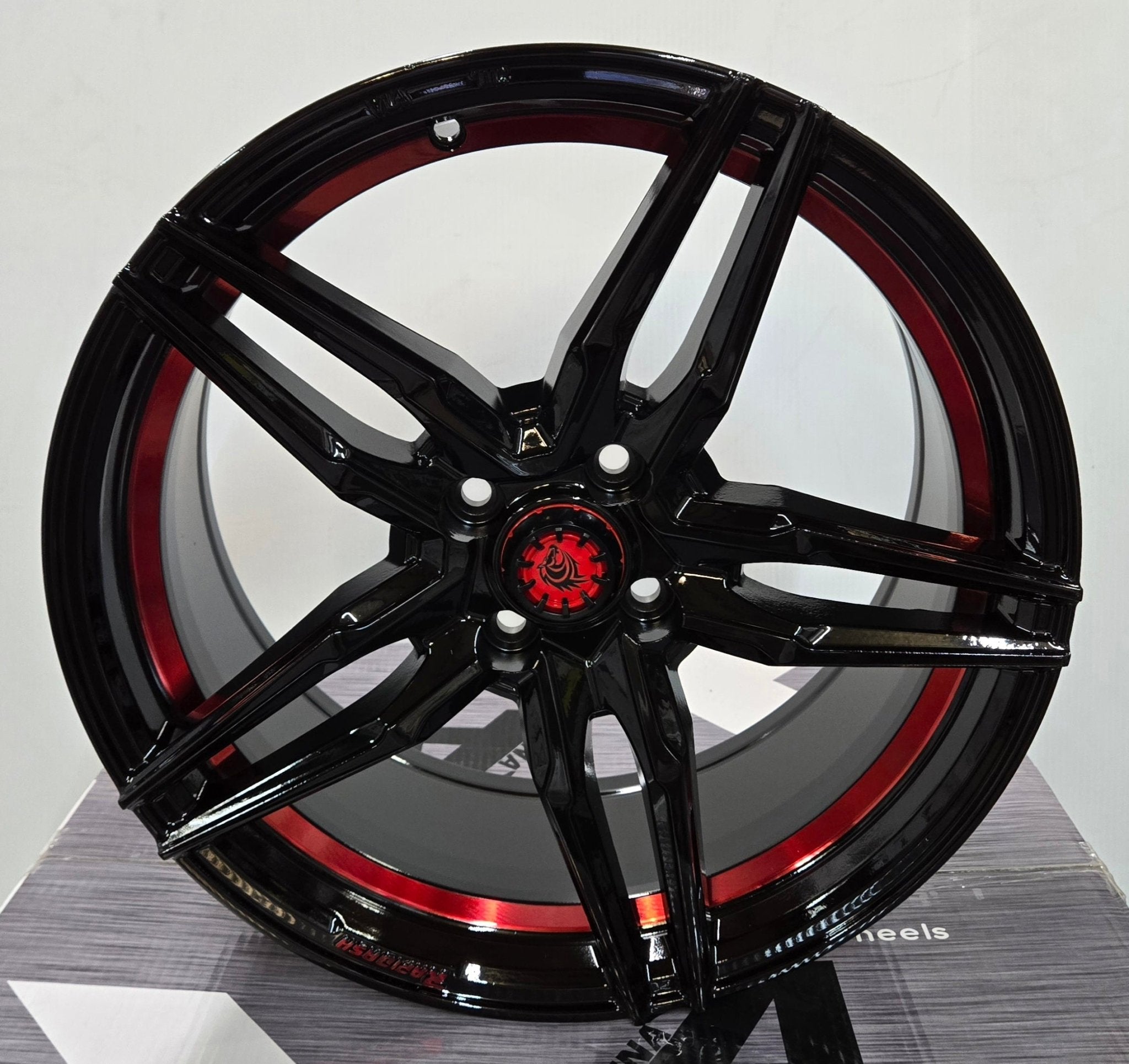 RAPIDASH RD - R1 17x7.5 4x100 GLOSS BLACK WITH RED UNDER CUT - Gun Hill Tire House (WTW - WHOLESALE TIRES & WHEELS)