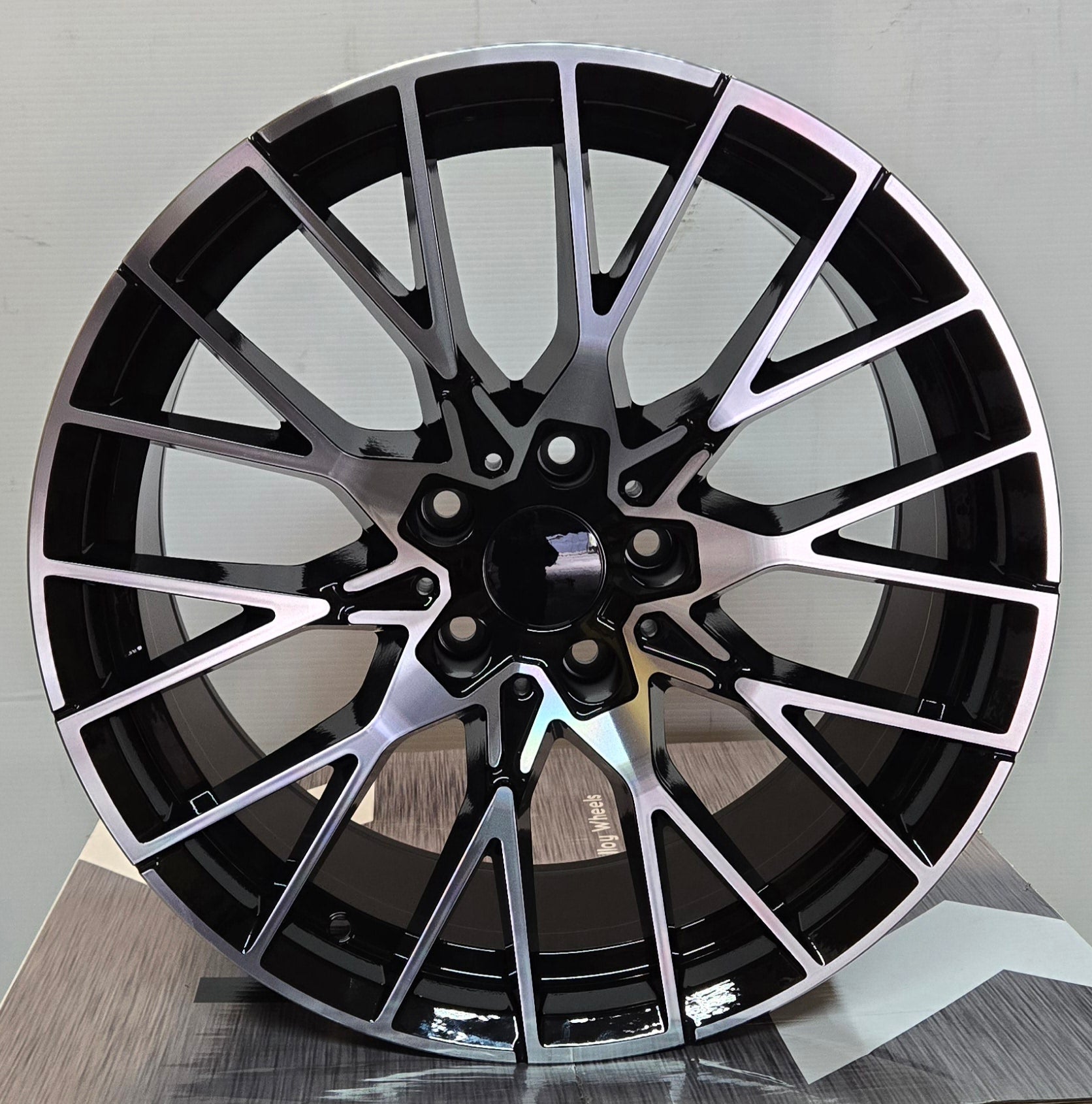 W701 19X9.5 5X120 GLOSS BLACK MACHINED FACE - Gun Hill Tire House (WTW - WHOLESALE TIRES & WHEELS)