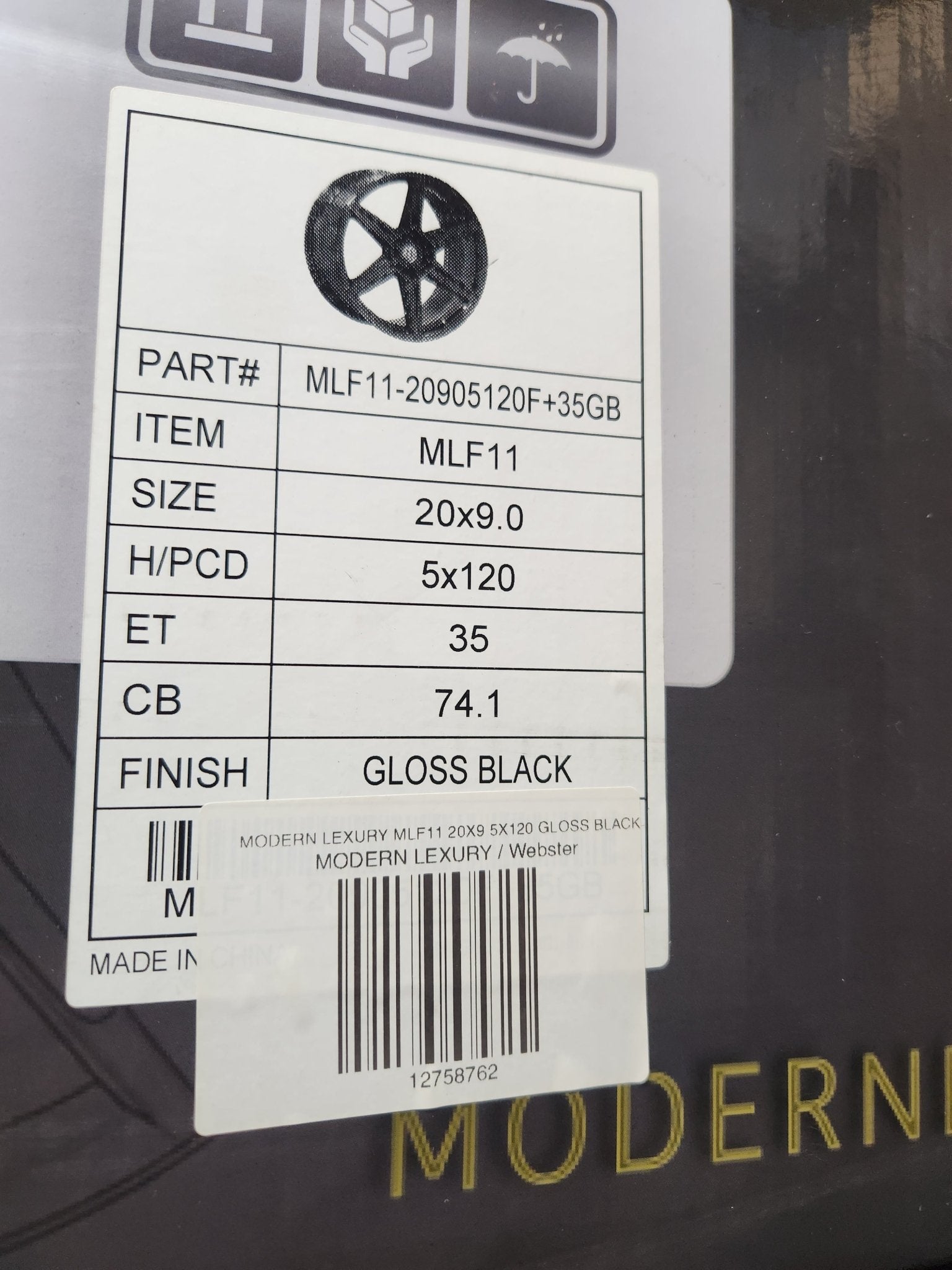 MODERN LEXURY MLF11 20X9 5X120 GLOSS BLACK - Gun Hill Tire House (WTW - WHOLESALE TIRES & WHEELS)