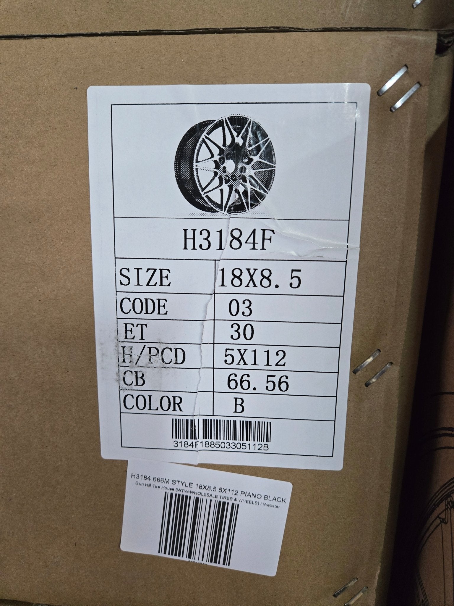 H3184 666M STYLE 18X8.5 5X112 PIANO BLACK - Gun Hill Tire House (WTW - WHOLESALE TIRES & WHEELS)