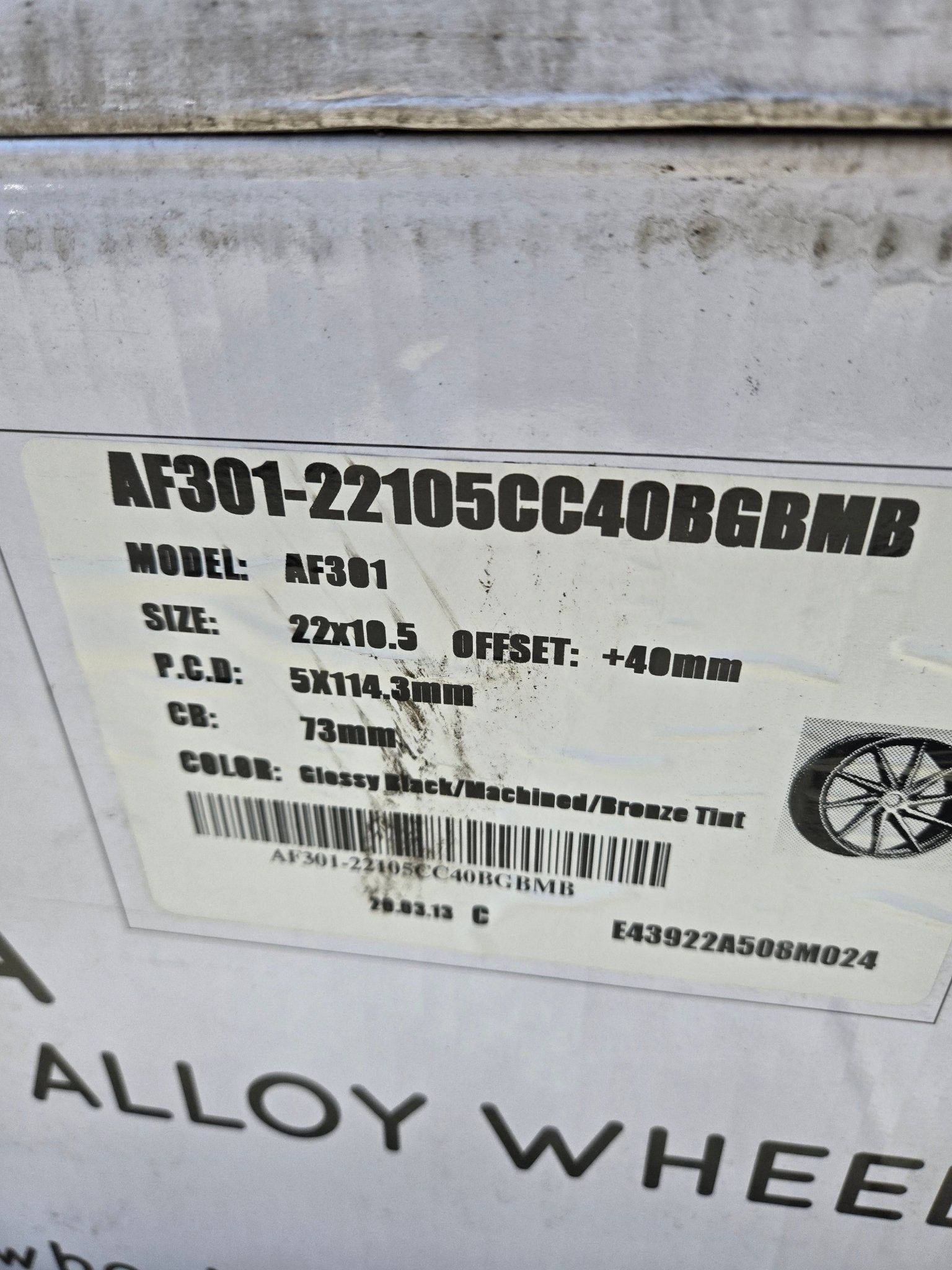 AF301 22X10 5X114.3 GLOSS BLACK - Gun Hill Tire House (WTW - WHOLESALE TIRES & WHEELS)