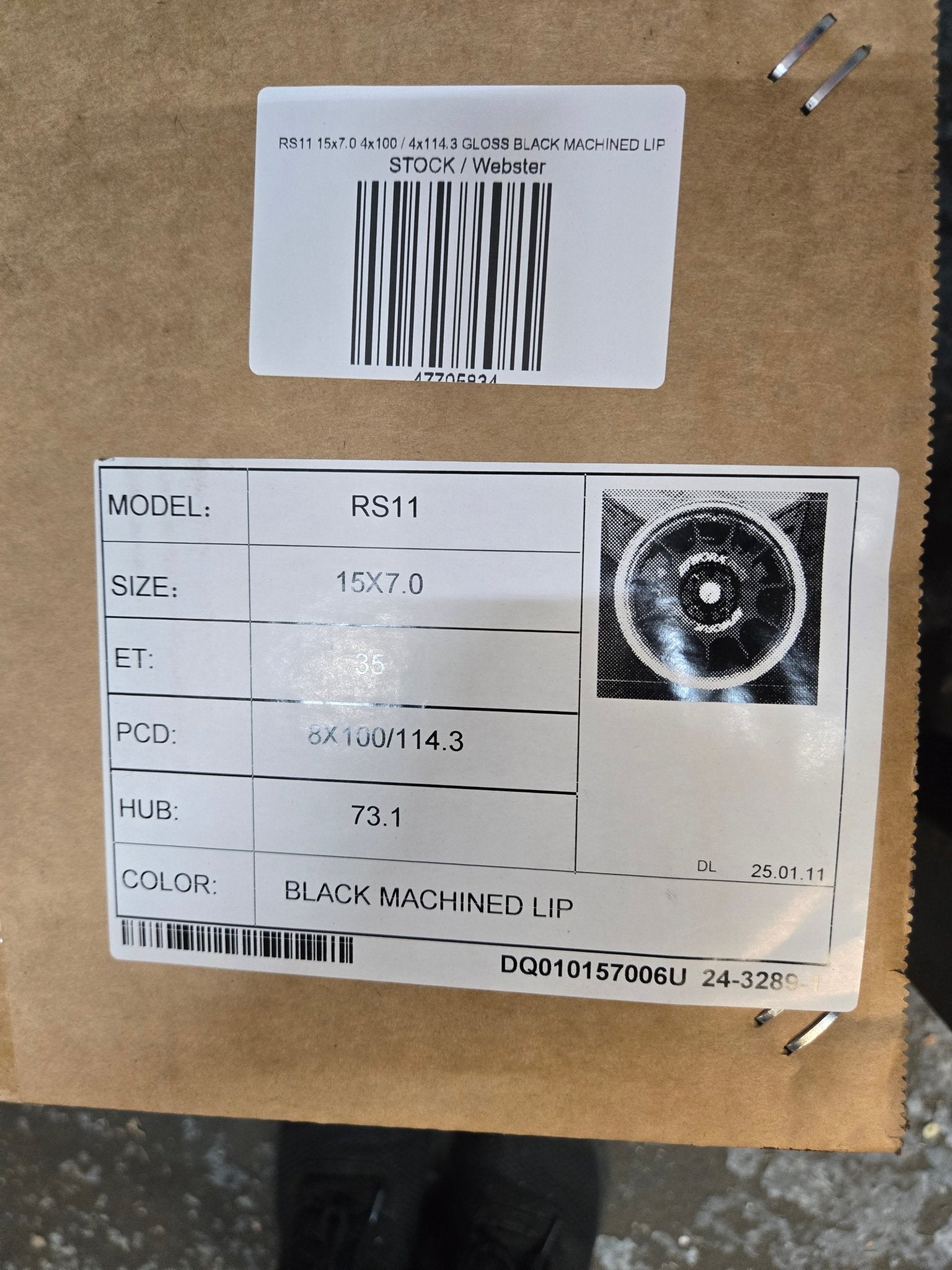 RS11 15x7.0 4x100 / 4x114.3 GLOSS BLACK MACHINED LIP - Gun Hill Tire House (WTW - WHOLESALE TIRES & WHEELS)