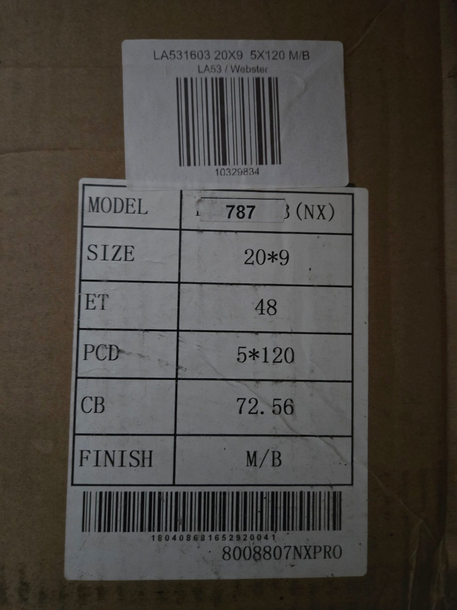 LA531603 WHEELS 20X9 5X120 M/Bo - Gun Hill Tire House (WTW - WHOLESALE TIRES & WHEELS)