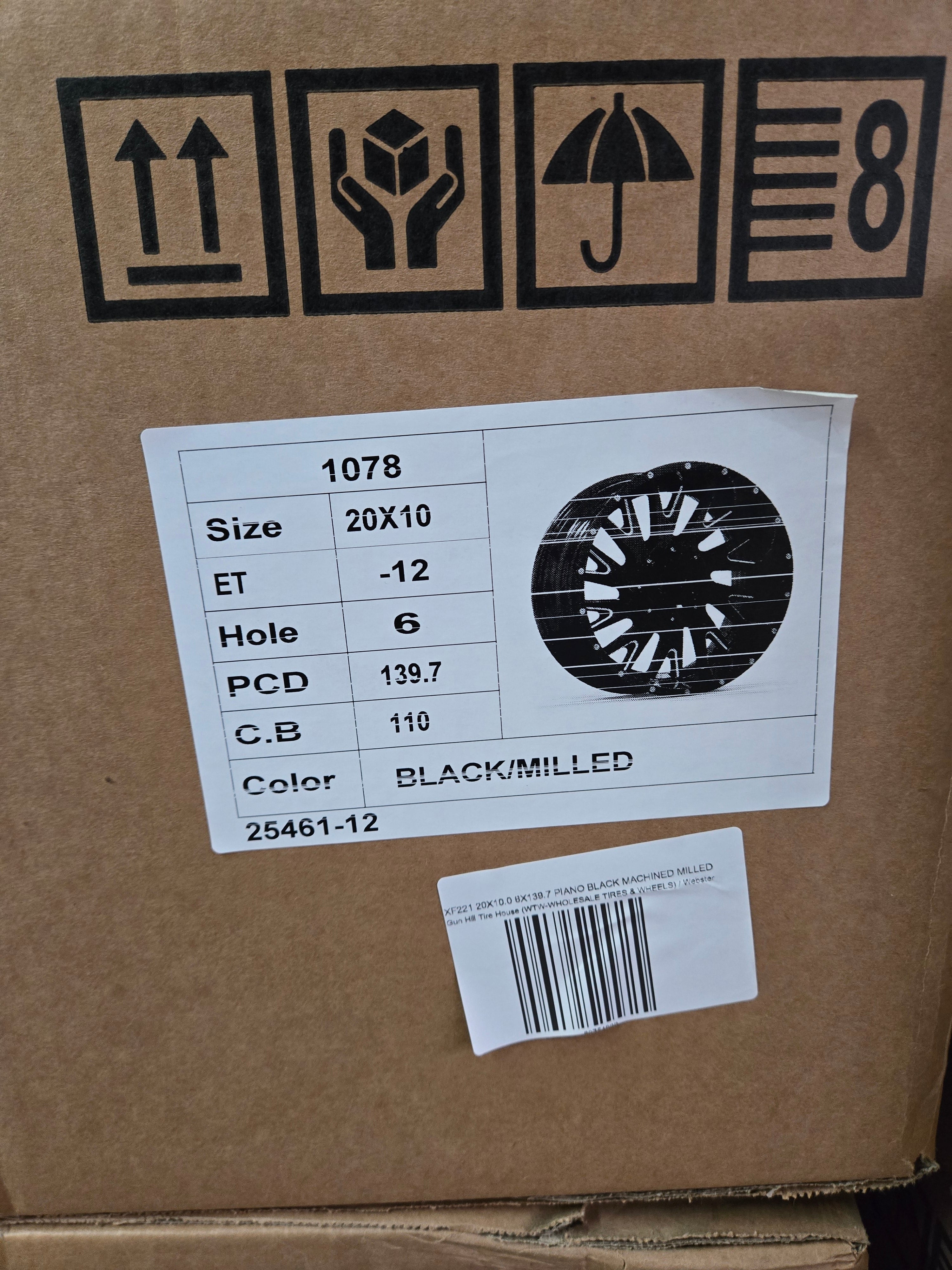 XF221 20X10.0 6X139.7 PIANO BLACK MACHINED MILLED