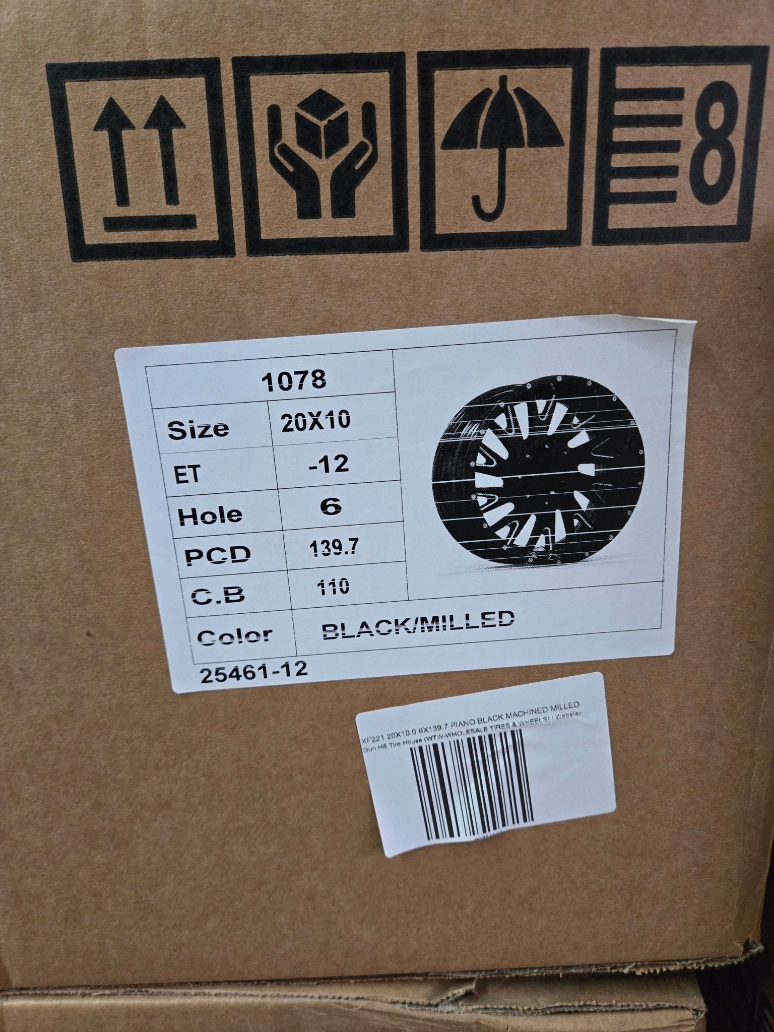 XF221 20X10.0 6X139.7 PIANO BLACK MACHINED MILLED - Gun Hill Tire House (WTW - WHOLESALE TIRES & WHEELS)