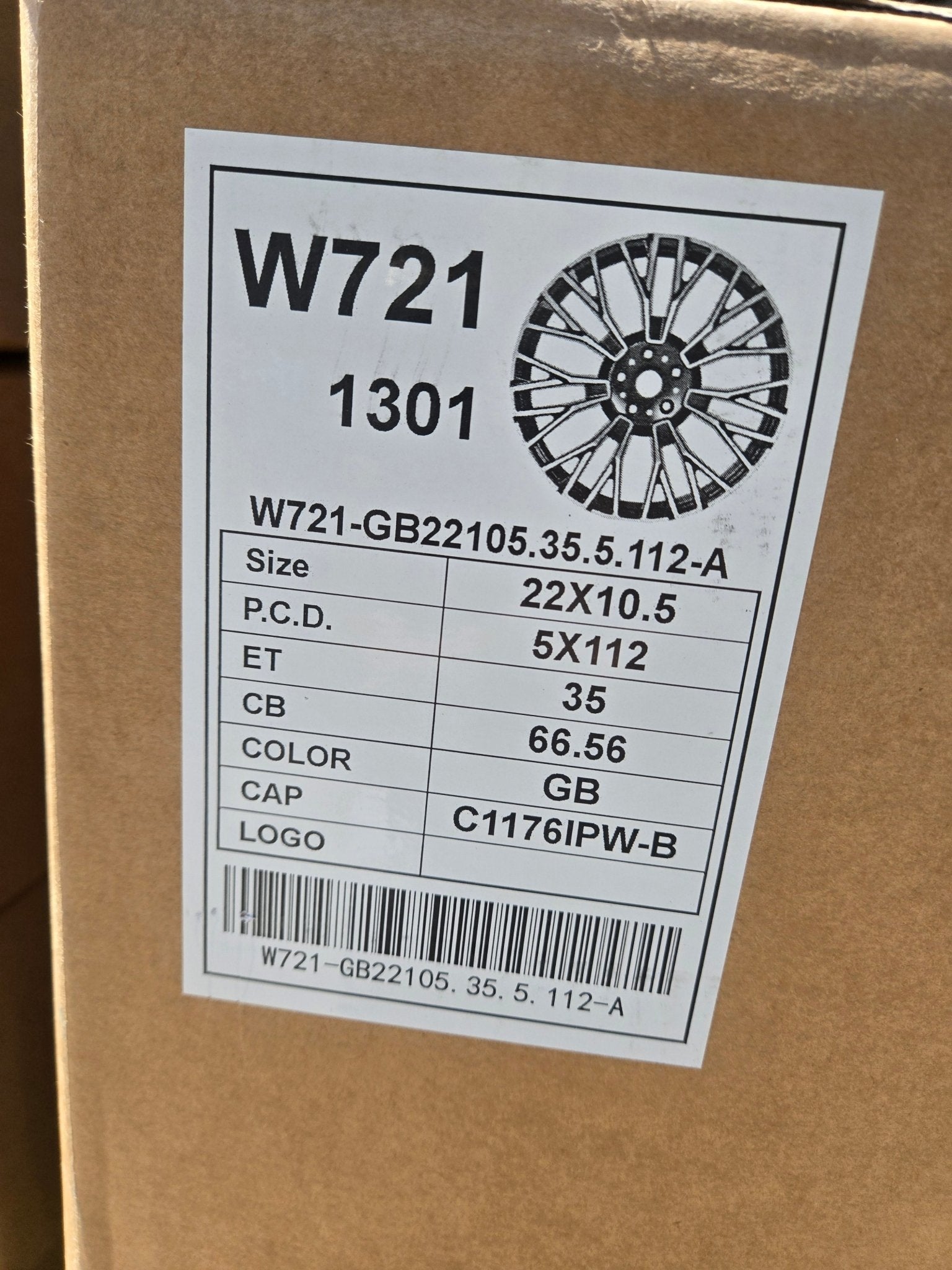 W721 22X10.5 F3038 5X112 GLOSS BLACK - Gun Hill Tire House (WTW - WHOLESALE TIRES & WHEELS)