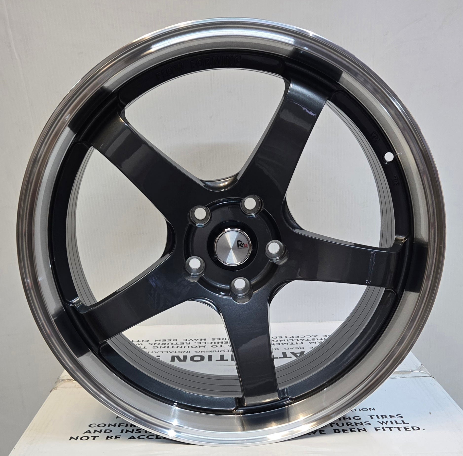 GWG RF5 19x8.5 5x114.3 GUNMETAL MACHINED LIP - Gun Hill Tire House (WTW - WHOLESALE TIRES & WHEELS)