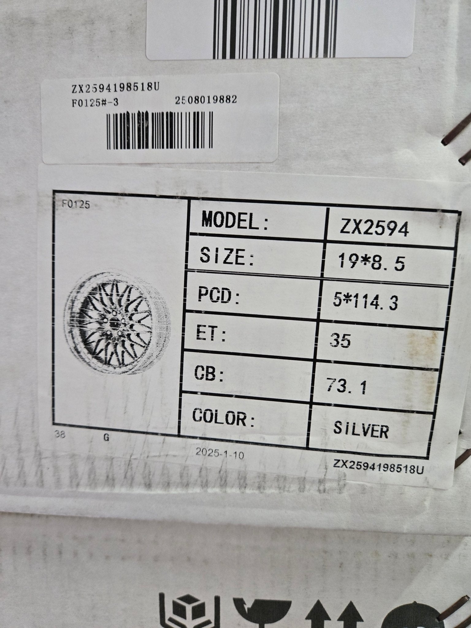 F051 VS - XV STYLE 19X8.5 5X114.3 GLOSS SILVER - Gun Hill Tire House (WTW - WHOLESALE TIRES & WHEELS)