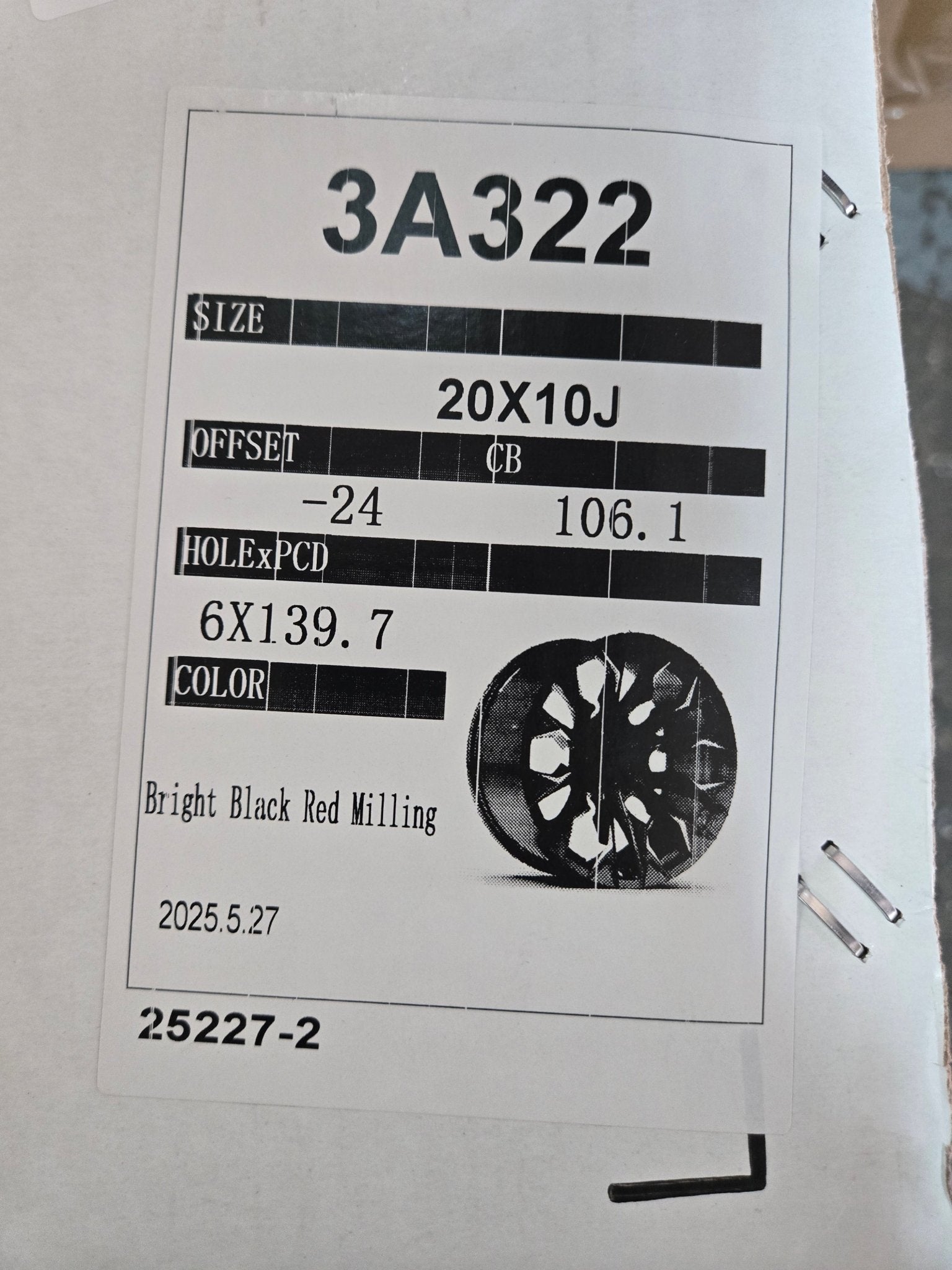 OF - 14 0365 20X10 6X139.7 PIANO BLACK RED MILLED - Gun Hill Tire House (WTW - WHOLESALE TIRES & WHEELS)