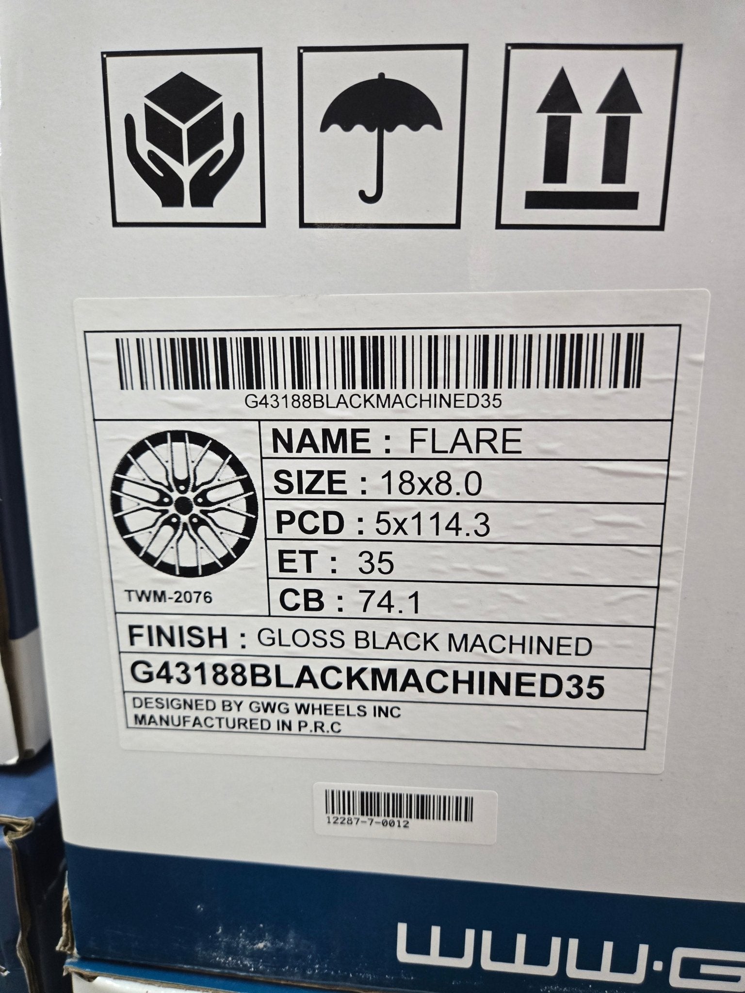 GWG G43 18x8 5x114.3 GLOSS BLACK MACHINED - Gun Hill Tire House (WTW - WHOLESALE TIRES & WHEELS)