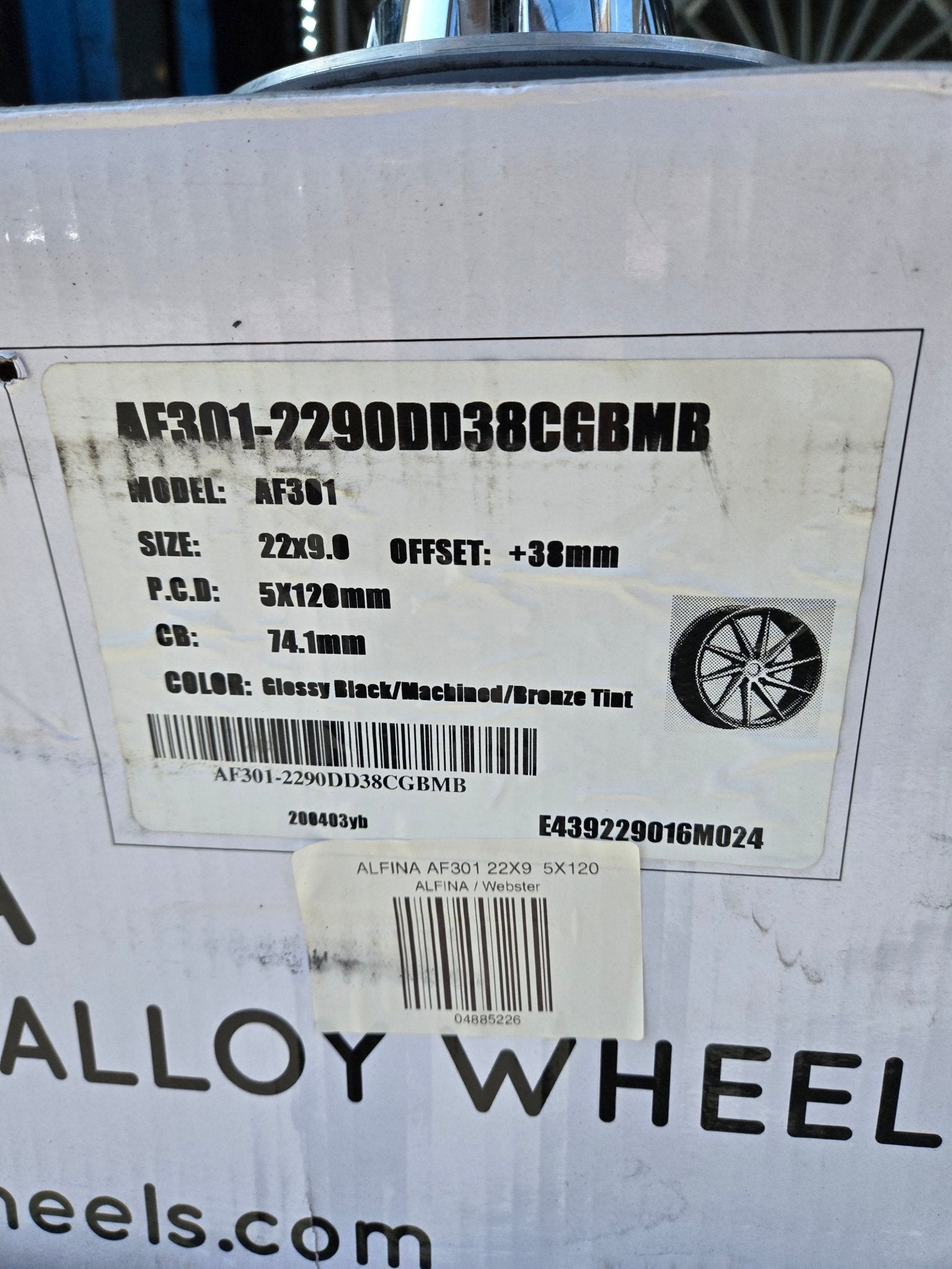 AF301 22X9.0 5X120 GLOSS BLACK - Gun Hill Tire House (WTW - WHOLESALE TIRES & WHEELS)