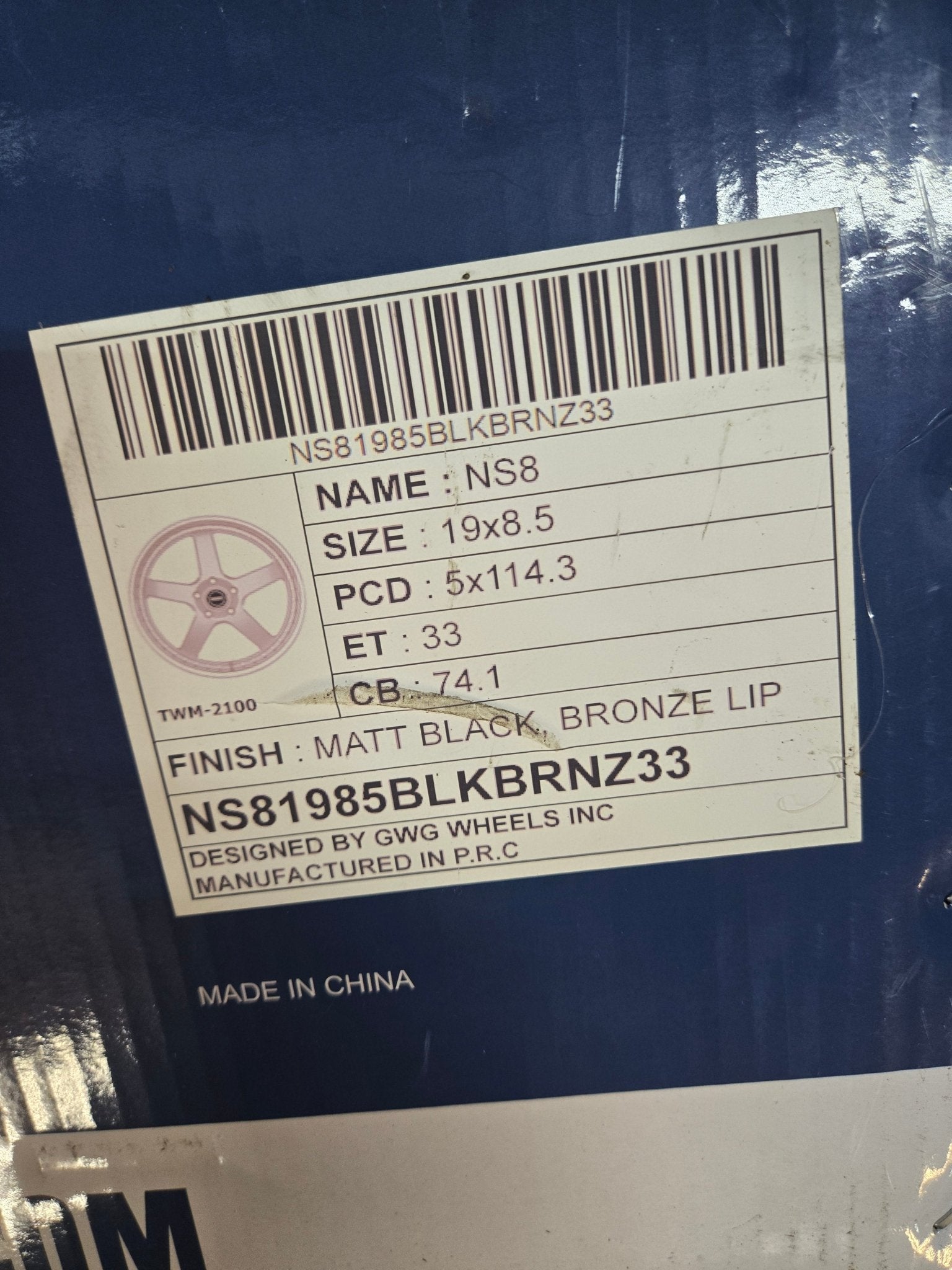 GWG NS8 19x8.5 SATIN BLACK BRONZE LIP BLACK RIVETS - Gun Hill Tire House (WTW - WHOLESALE TIRES & WHEELS)