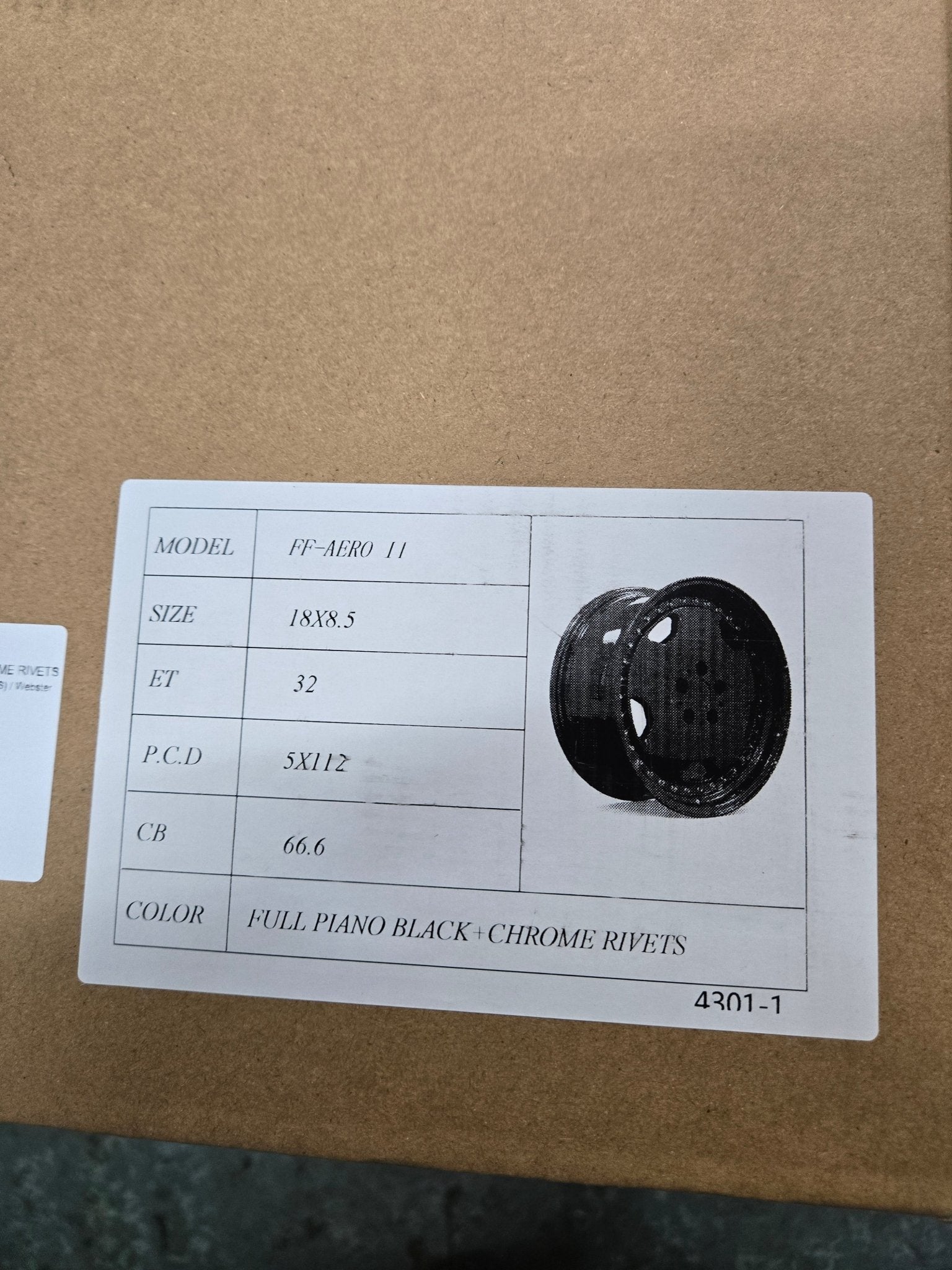 AEROII STYLE 18X8.5 5X112 PIANO BLACK CHROME RIVETS - Gun Hill Tire House (WTW - WHOLESALE TIRES & WHEELS)