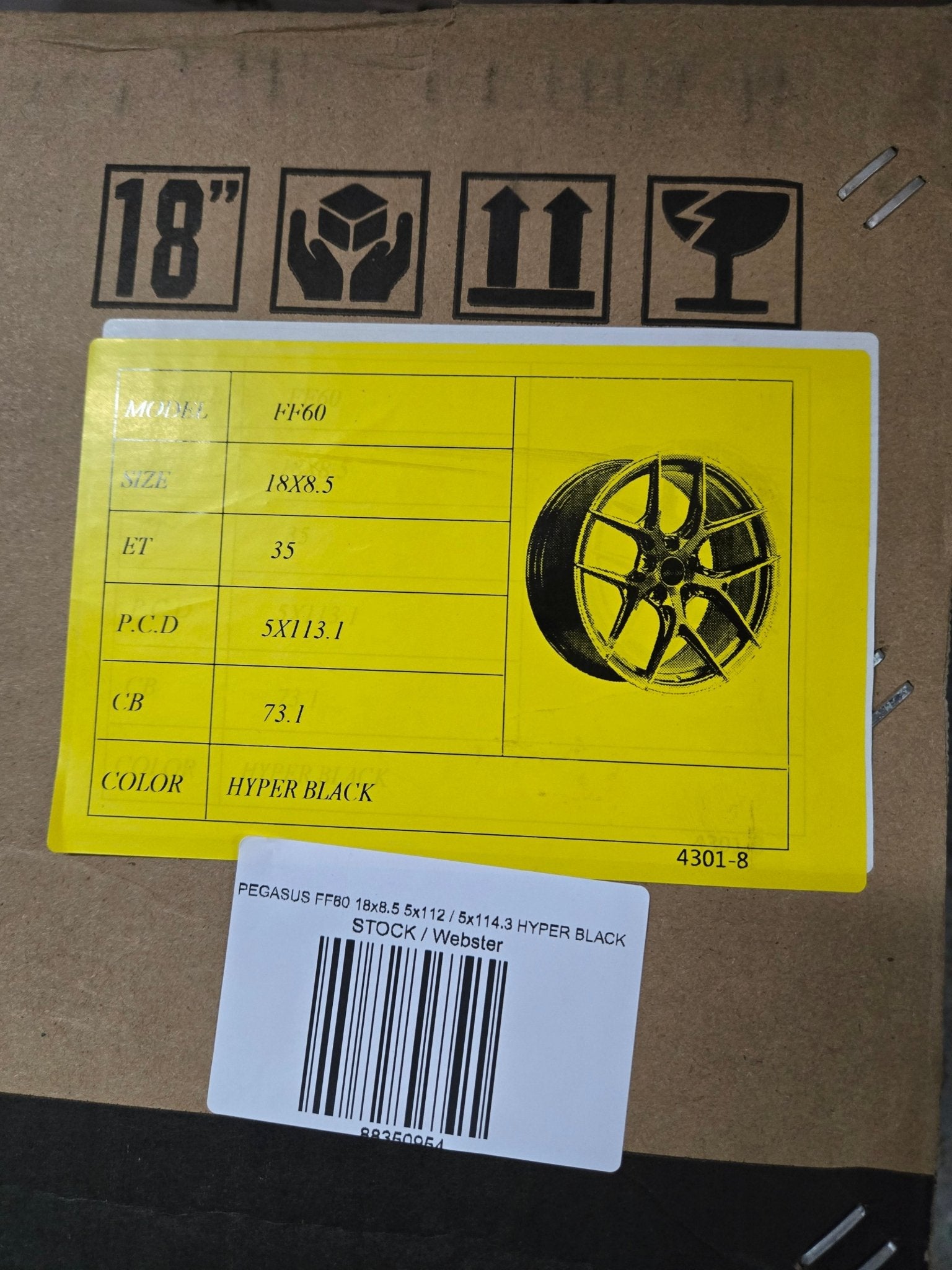 PEGASUS FF60 18x8.5 5x112 / 5x114.3 HYPER BLACK - Gun Hill Tire House (WTW - WHOLESALE TIRES & WHEELS)