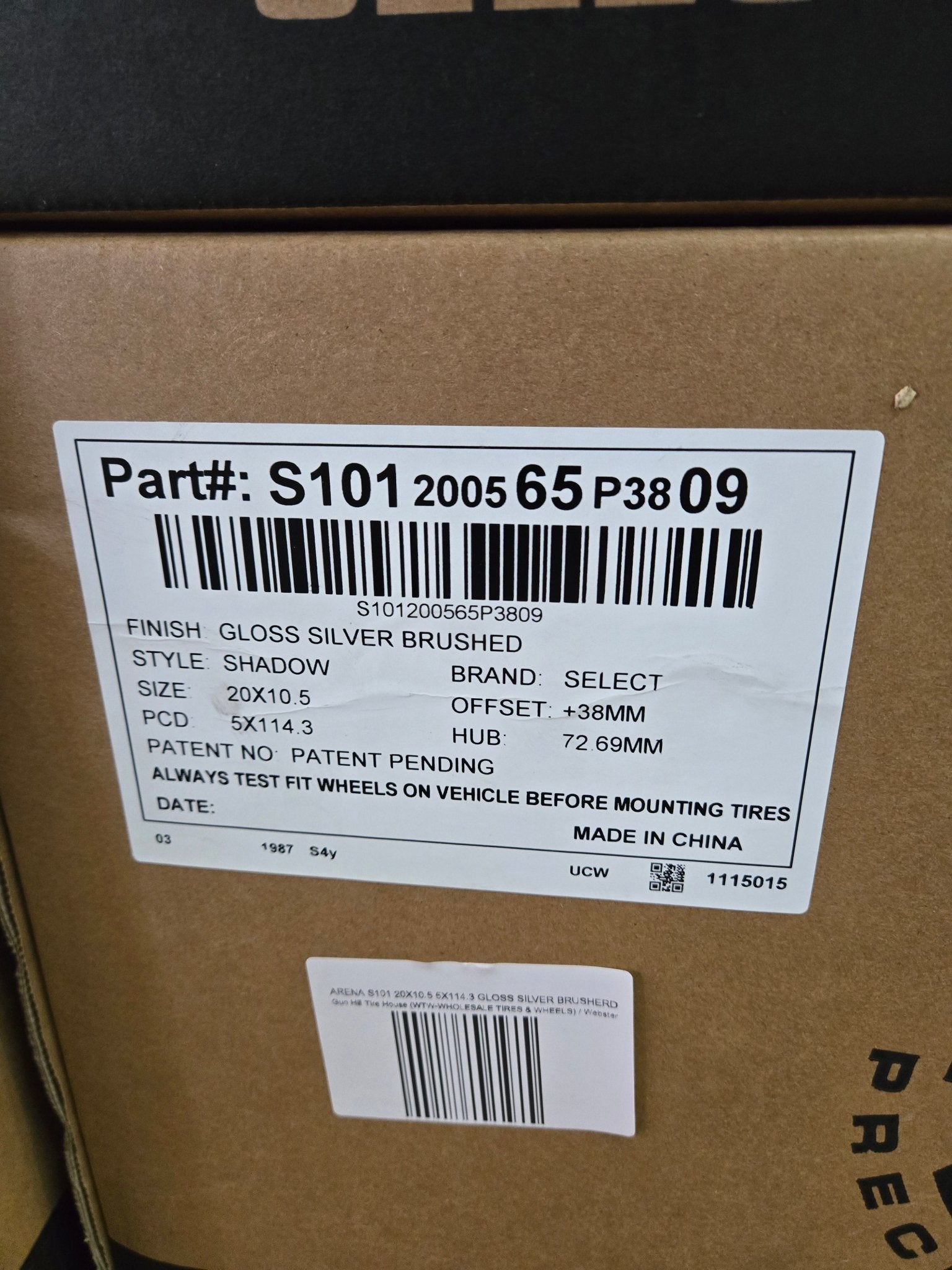 ARENA S101 SHADOW 20X10.5 5X114.3 GLOSS SILVER BRUSHERD - Gun Hill Tire House (WTW - WHOLESALE TIRES & WHEELS)