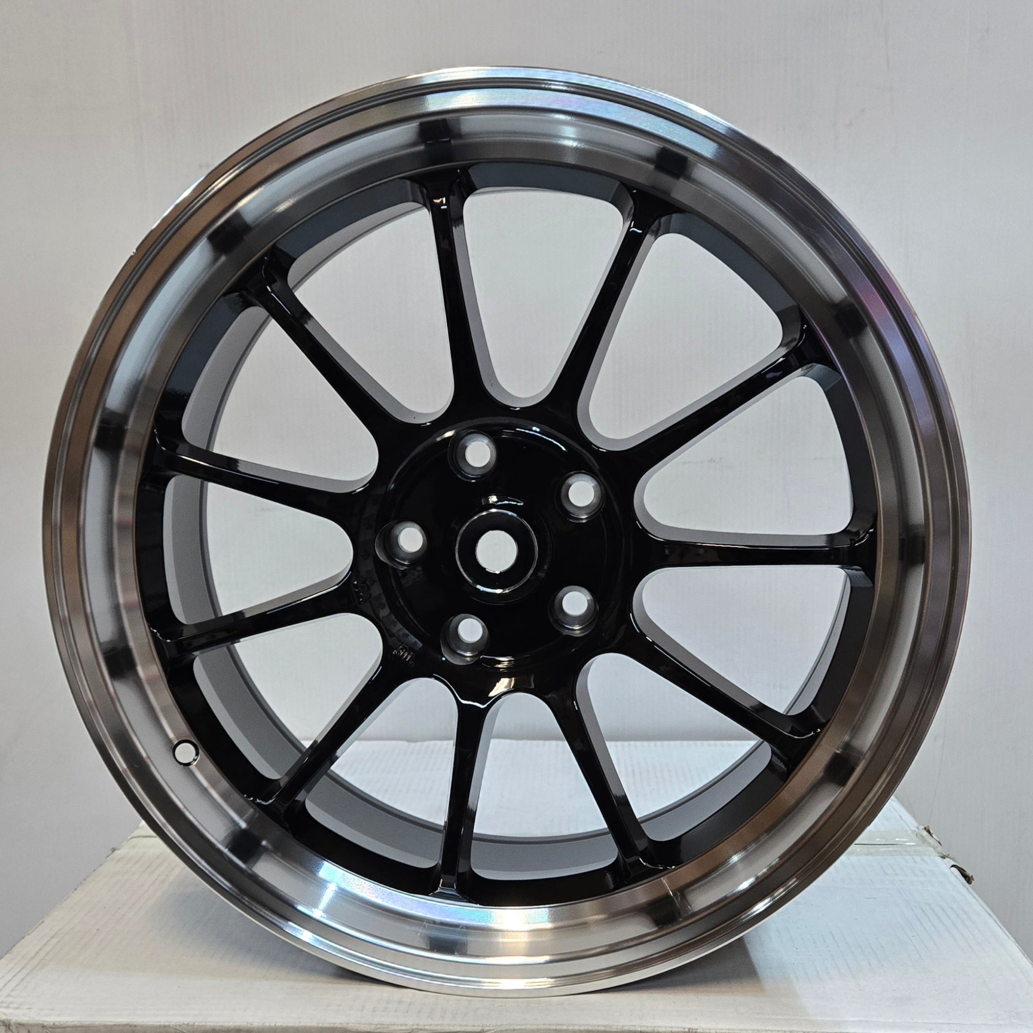ND010 18X8.5 5X112 5X114.3 BLACK MACHINED LIP - Gun Hill Tire House (WTW - WHOLESALE TIRES & WHEELS)