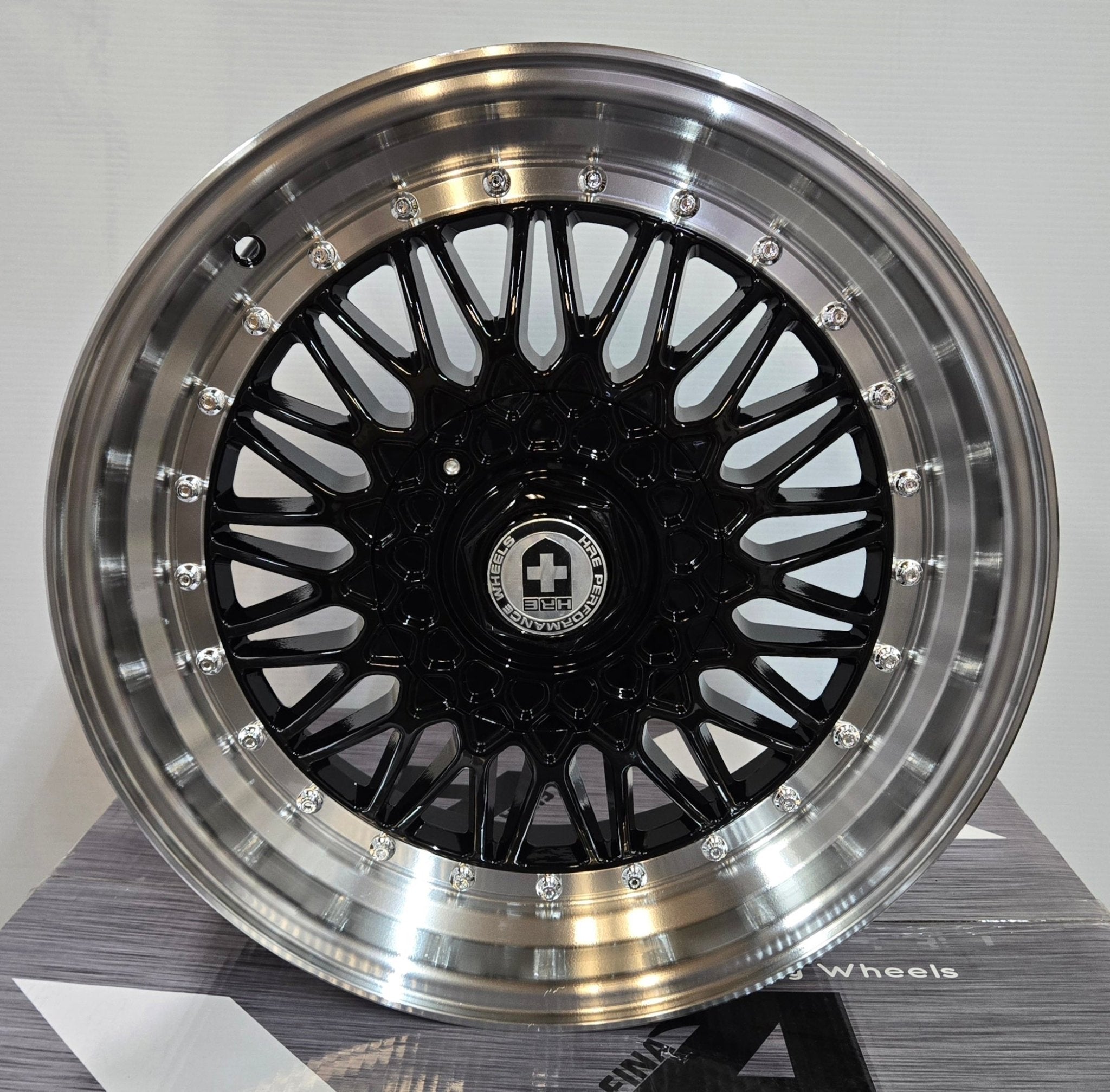 L247 SUPER RS STYLE 17x7.5 4x100 / 4x114.3 GLOSS BLACK MACHINE FACE - Gun Hill Tire House (WTW - WHOLESALE TIRES & WHEELS)