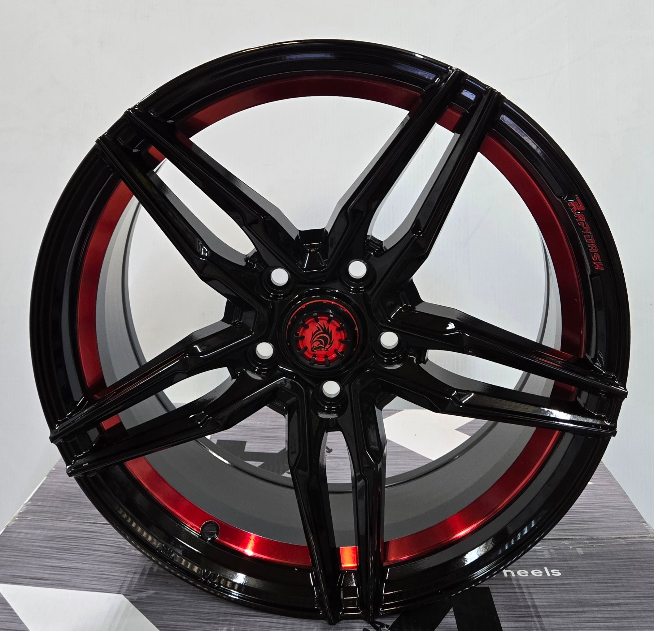 RD - R1 175498 17X7.5 5X114.3 BLACK MILL RED UC - Gun Hill Tire House (WTW - WHOLESALE TIRES & WHEELS)