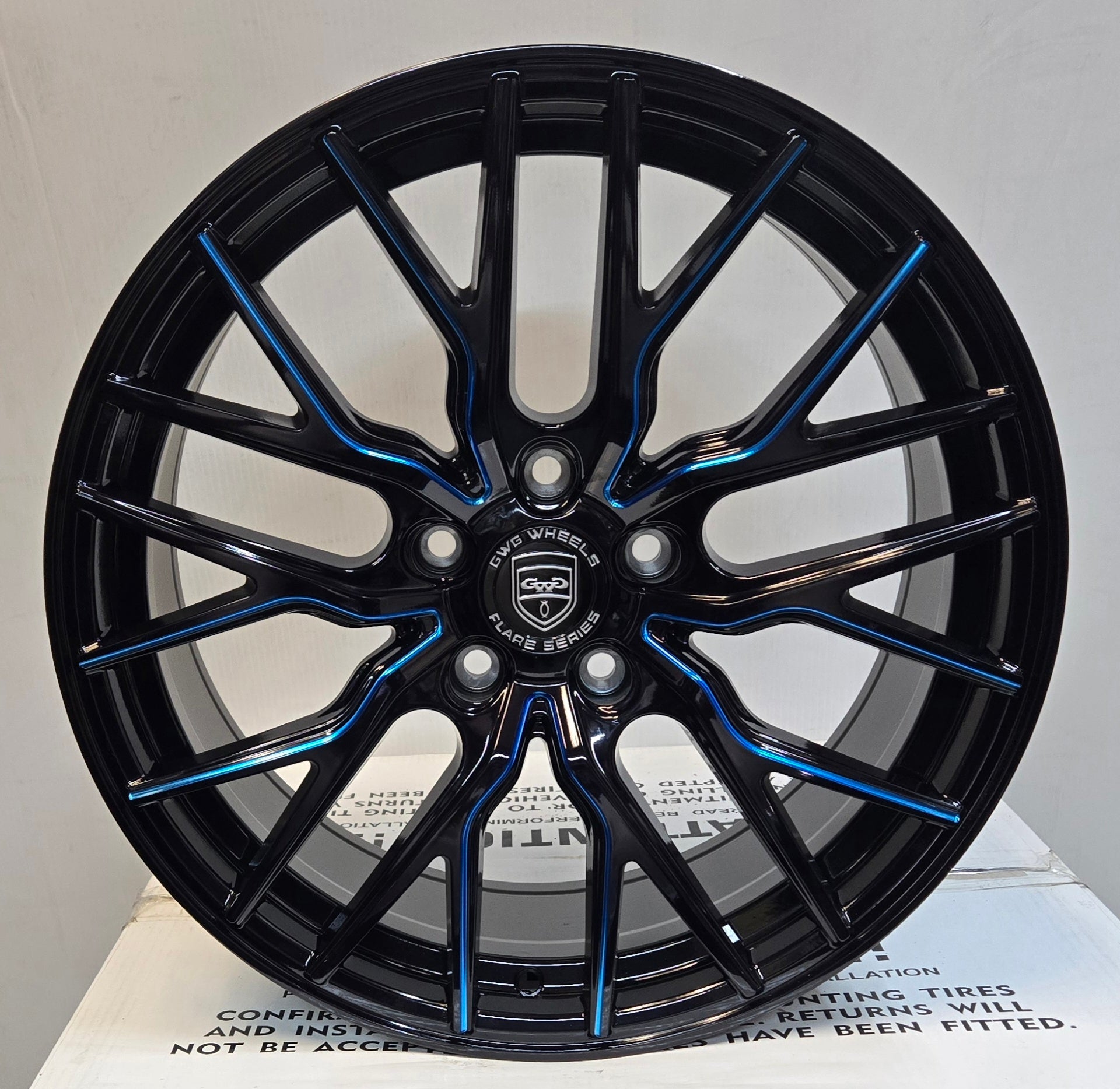 GWG G43 18x8 5x114.3 GLOSS BLACK BLUE MILL - Gun Hill Tire House (WTW - WHOLESALE TIRES & WHEELS)