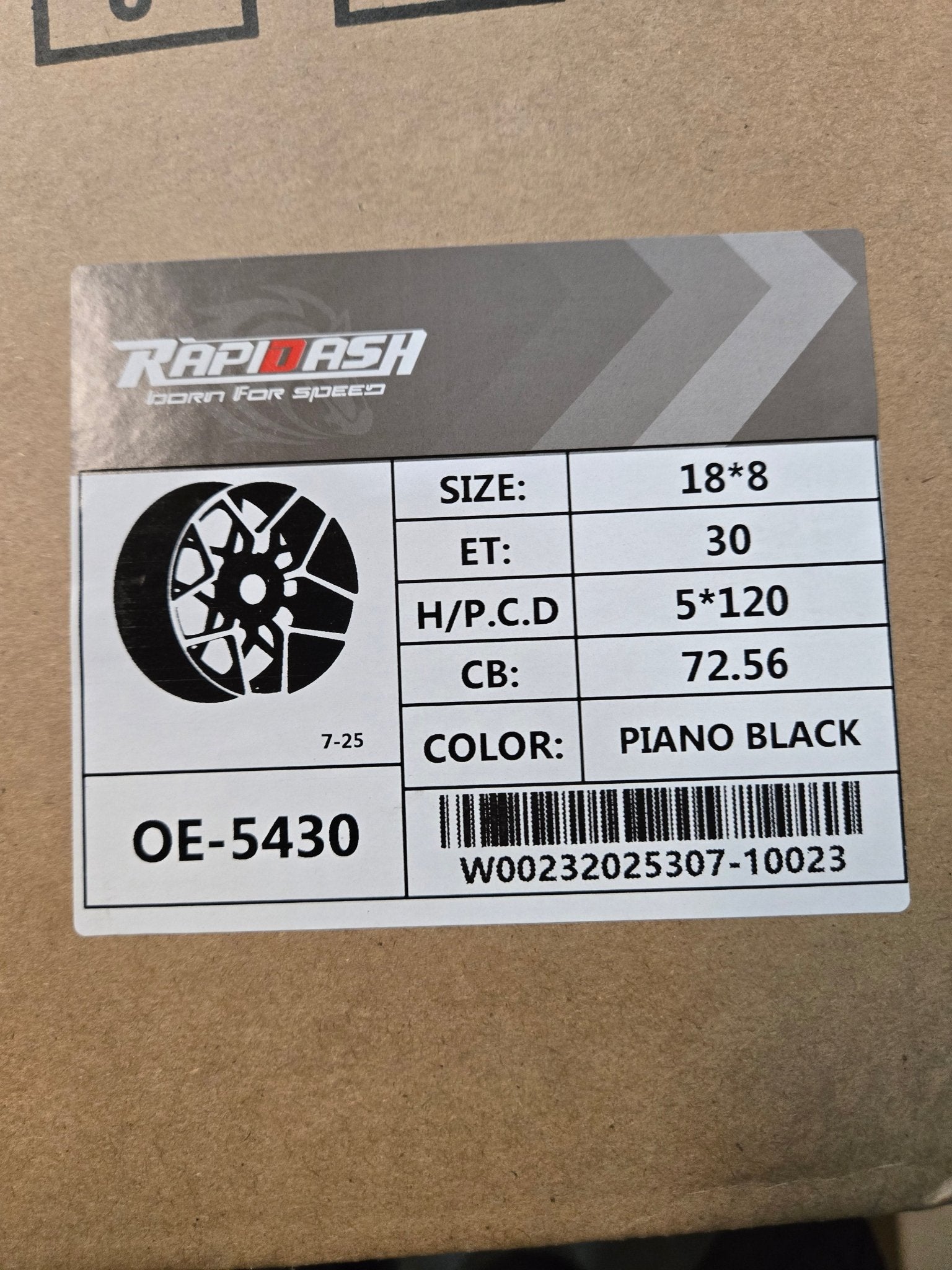 OE - 5430 785M 18X8.0 5X120 PIANO BLACK - Gun Hill Tire House (WTW - WHOLESALE TIRES & WHEELS)