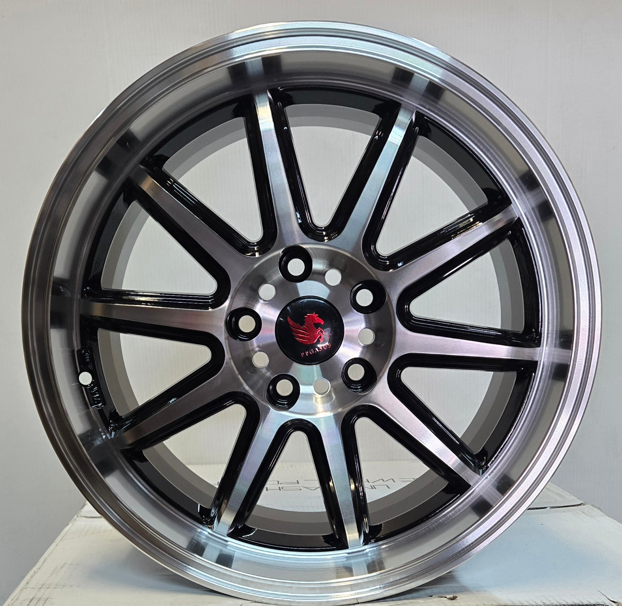 PEGASUS - AG22 17X8.0 5X114.3 PIANO BLACK MACHINED FACE - Gun Hill Tire House (WTW - WHOLESALE TIRES & WHEELS)