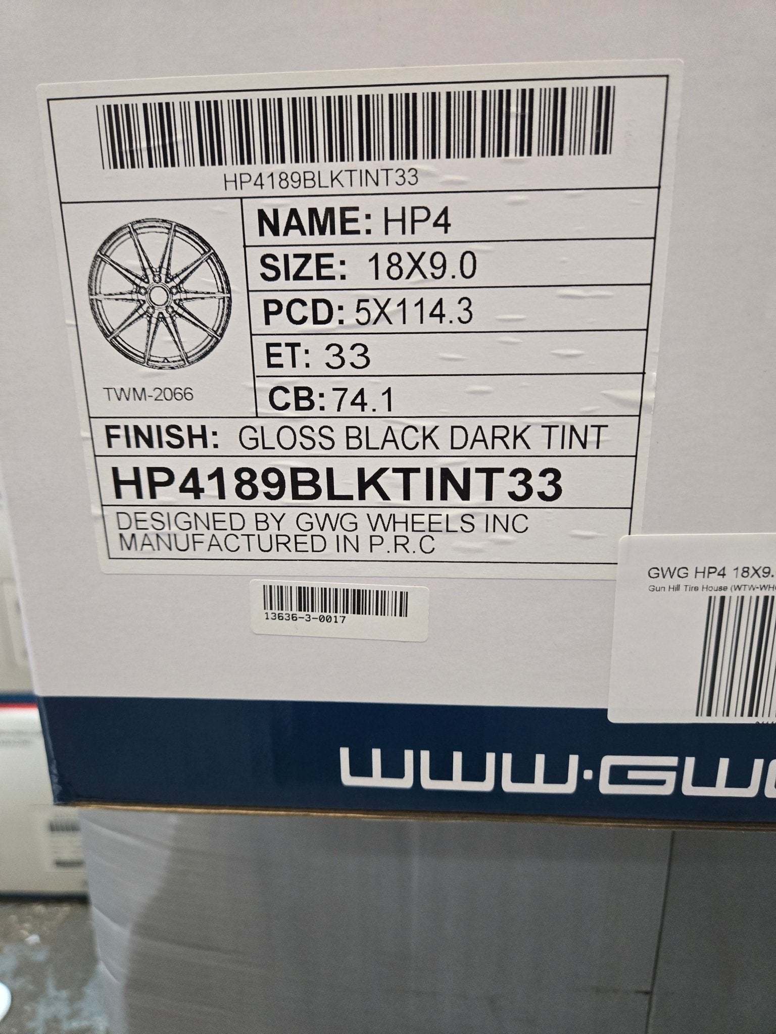 GWG HP4 18X9.0 5X114.3 DARK TINT - Gun Hill Tire House (WTW - WHOLESALE TIRES & WHEELS)