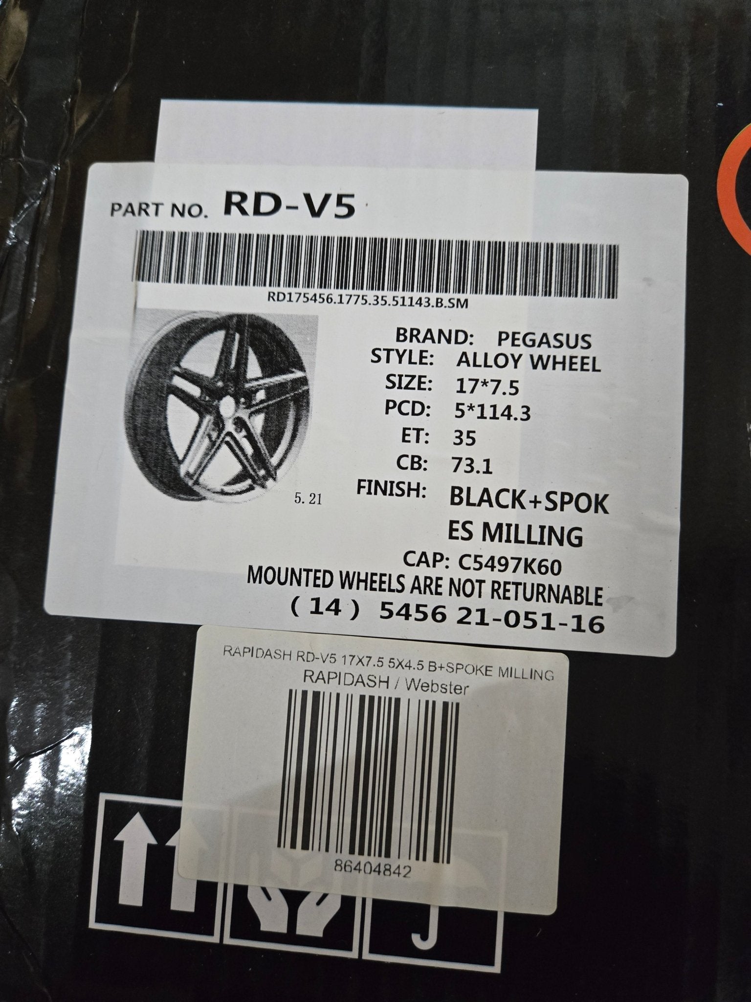 RAPIDASH RD - V5 17X7.5 5X4.5 B+SPOKE MILLING - Gun Hill Tire House (WTW - WHOLESALE TIRES & WHEELS)