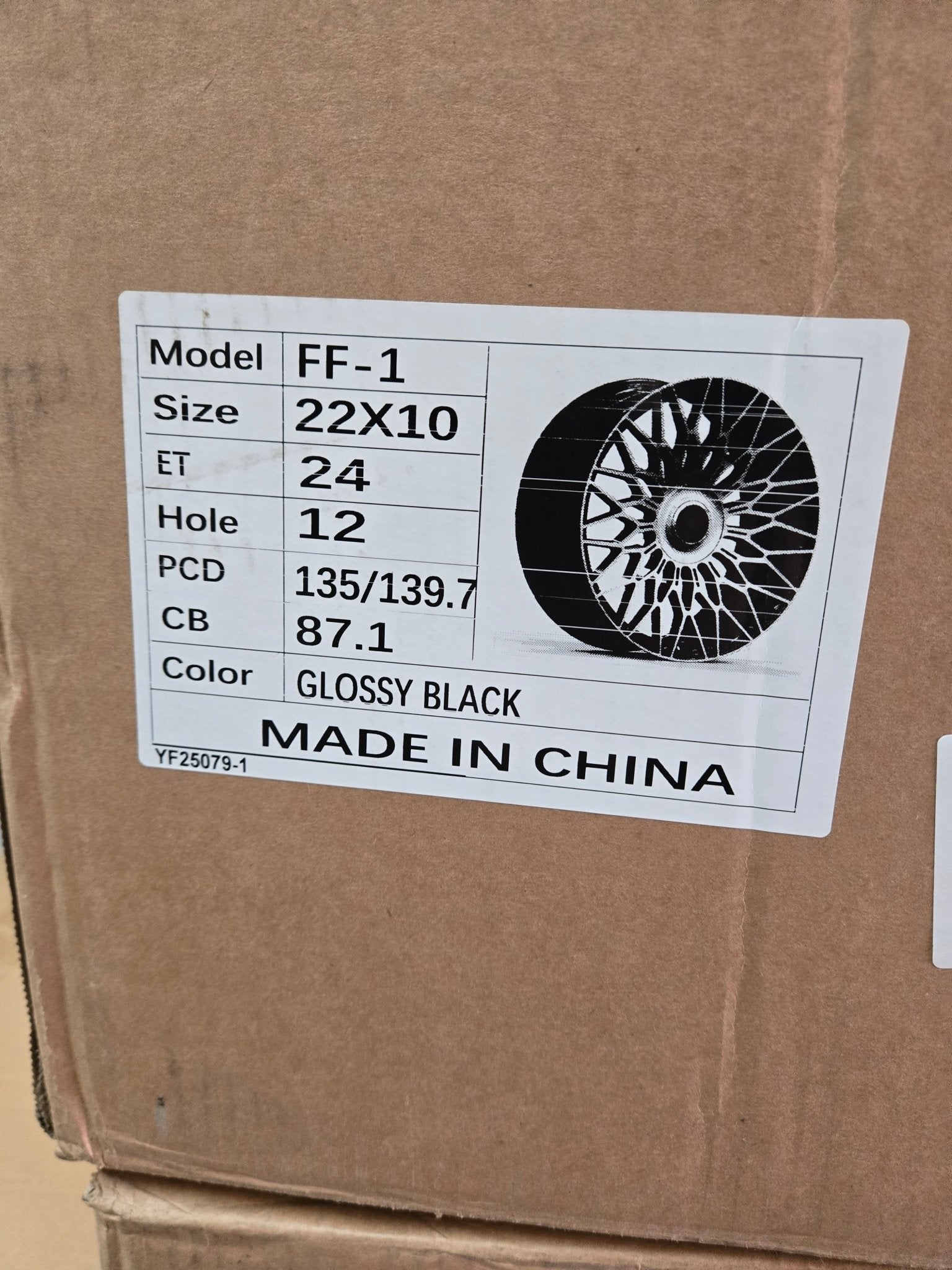 0369 FF - 1 22X10.0 6X135 6X139.7 PIANO BLACK MACHINED FLOATING CAP - Gun Hill Tire House (WTW - WHOLESALE TIRES & WHEELS)