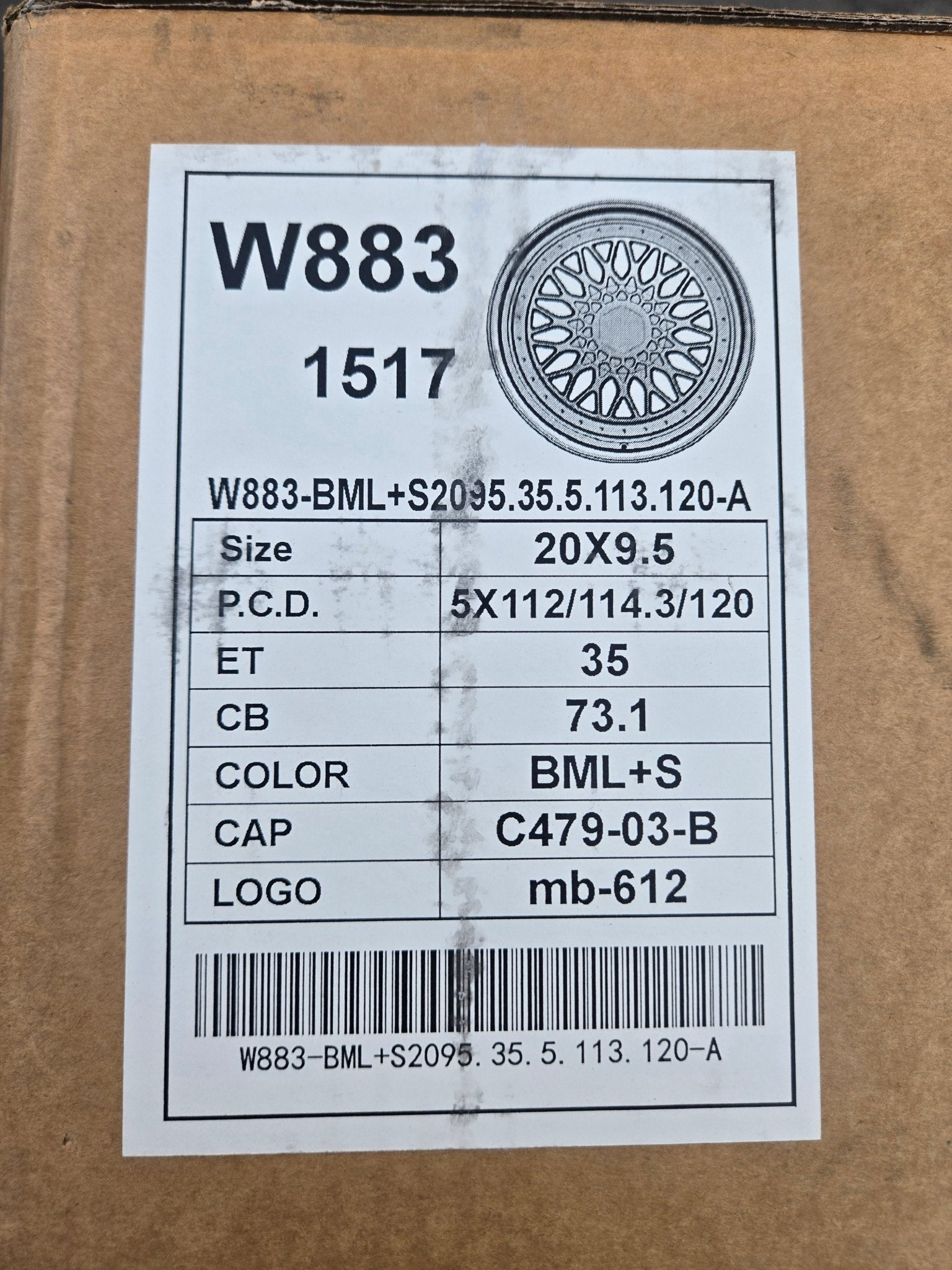 W883 20X9.5 5X112 5X114.3 5X120 BLACK MACHINED FACE - Gun Hill Tire House (WTW - WHOLESALE TIRES & WHEELS)