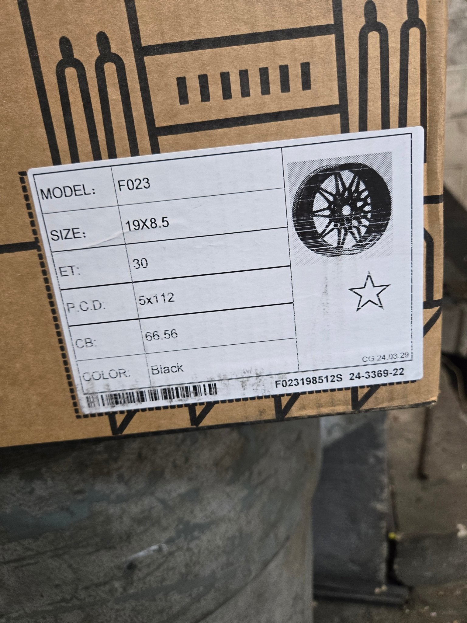 F - 23 666M STYLE 19x8.5 5x120 GLOSS BLACK - Gun Hill Tire House (WTW - WHOLESALE TIRES & WHEELS)