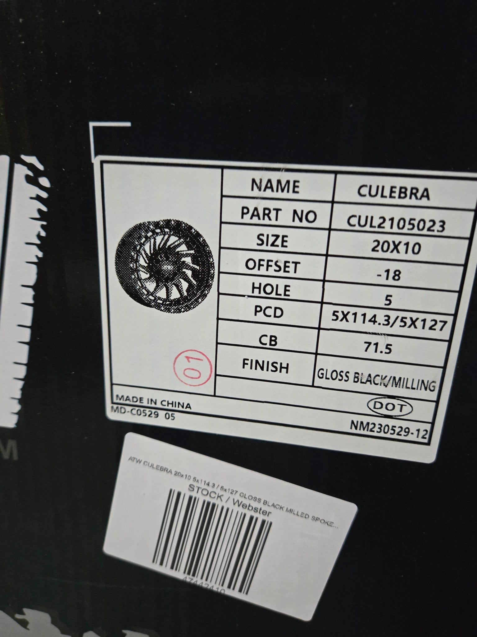 ATW CULEBRA 20x10 5x114.3 / 5x127 GLOSS BLACK MILLED SPOKES STAINLESS STEEL POINT - Gun Hill Tire House (WTW - WHOLESALE TIRES & WHEELS)