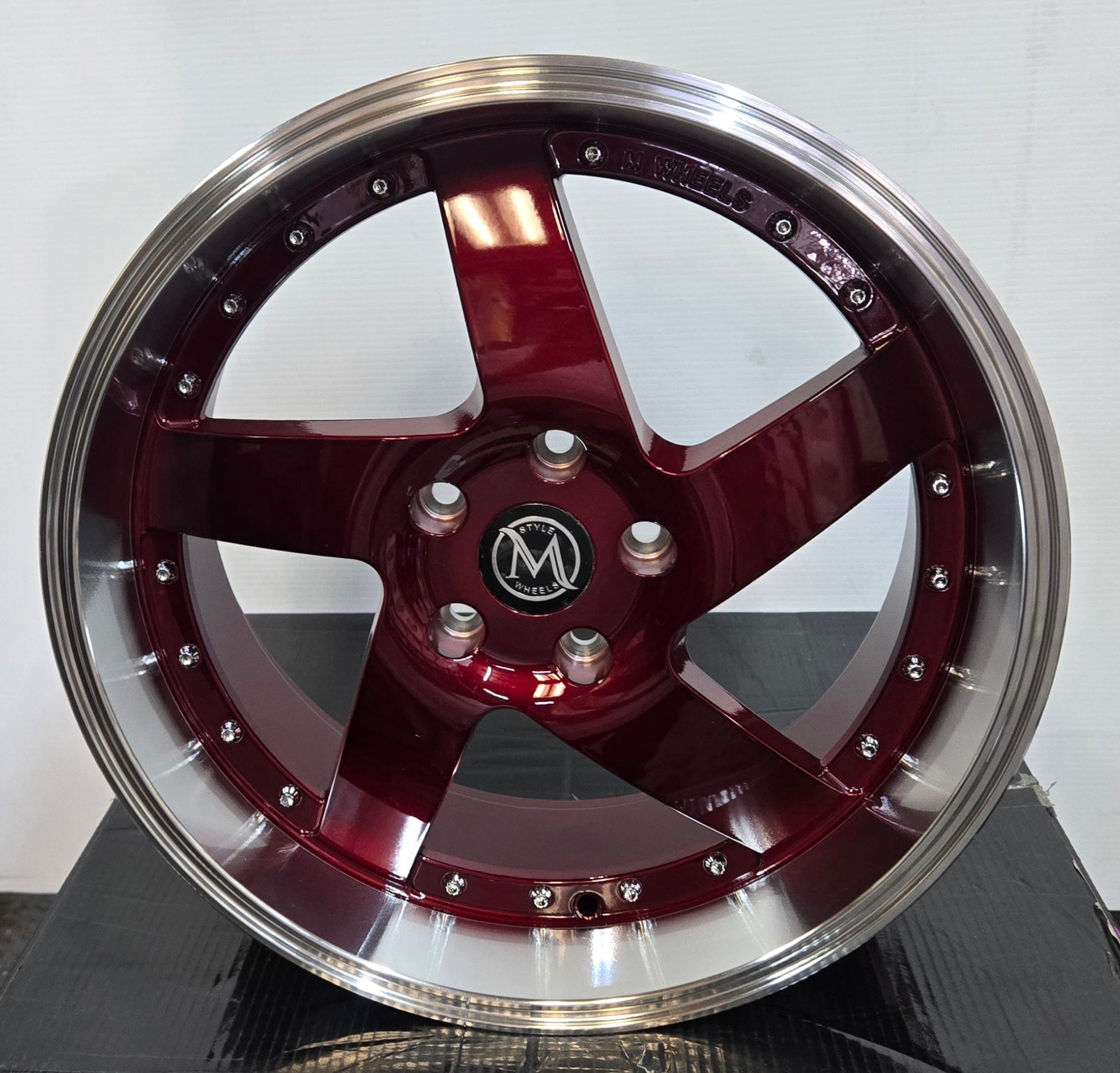 PEGASUS 2194 18X8.5 5X114.3 GLOSSY RED PALISHED LIP - Gun Hill Tire House (WTW - WHOLESALE TIRES & WHEELS)