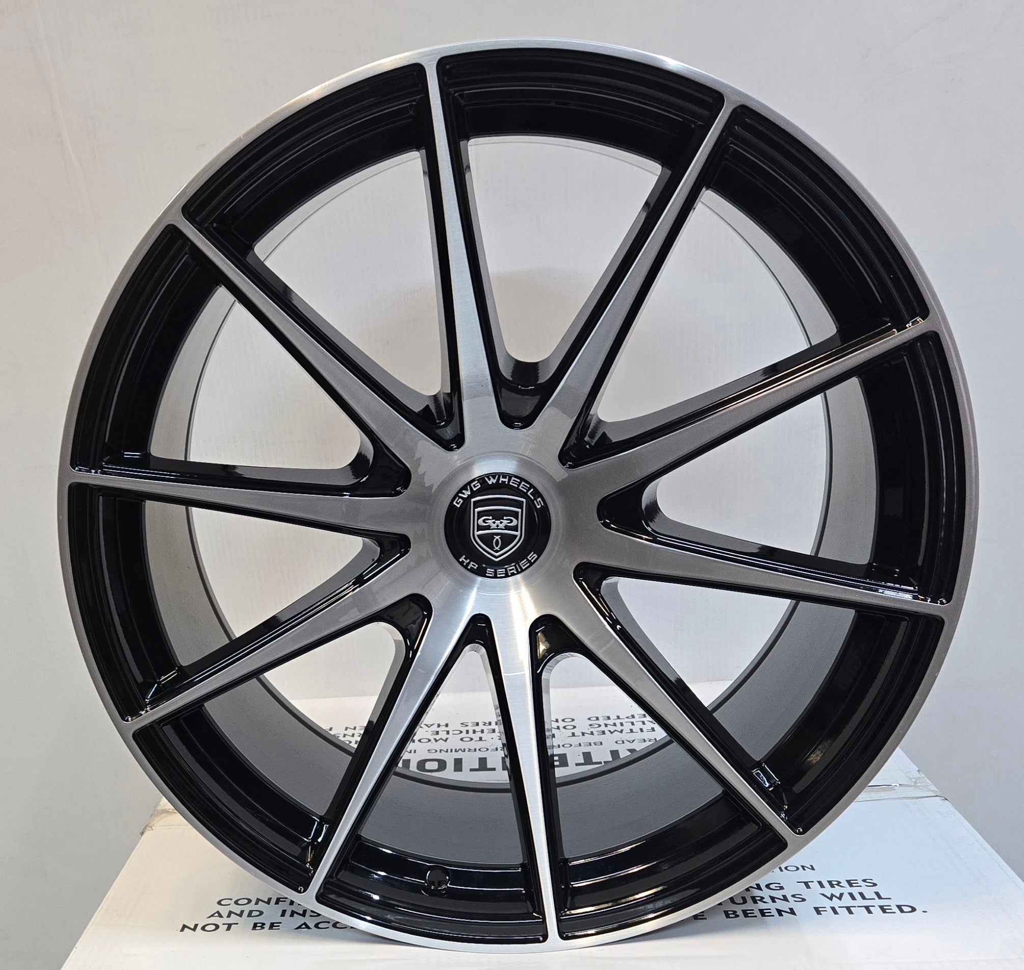 GWG HP4 19X9.0 BLANK BLACK MACHINED FACE - Gun Hill Tire House (WTW - WHOLESALE TIRES & WHEELS)