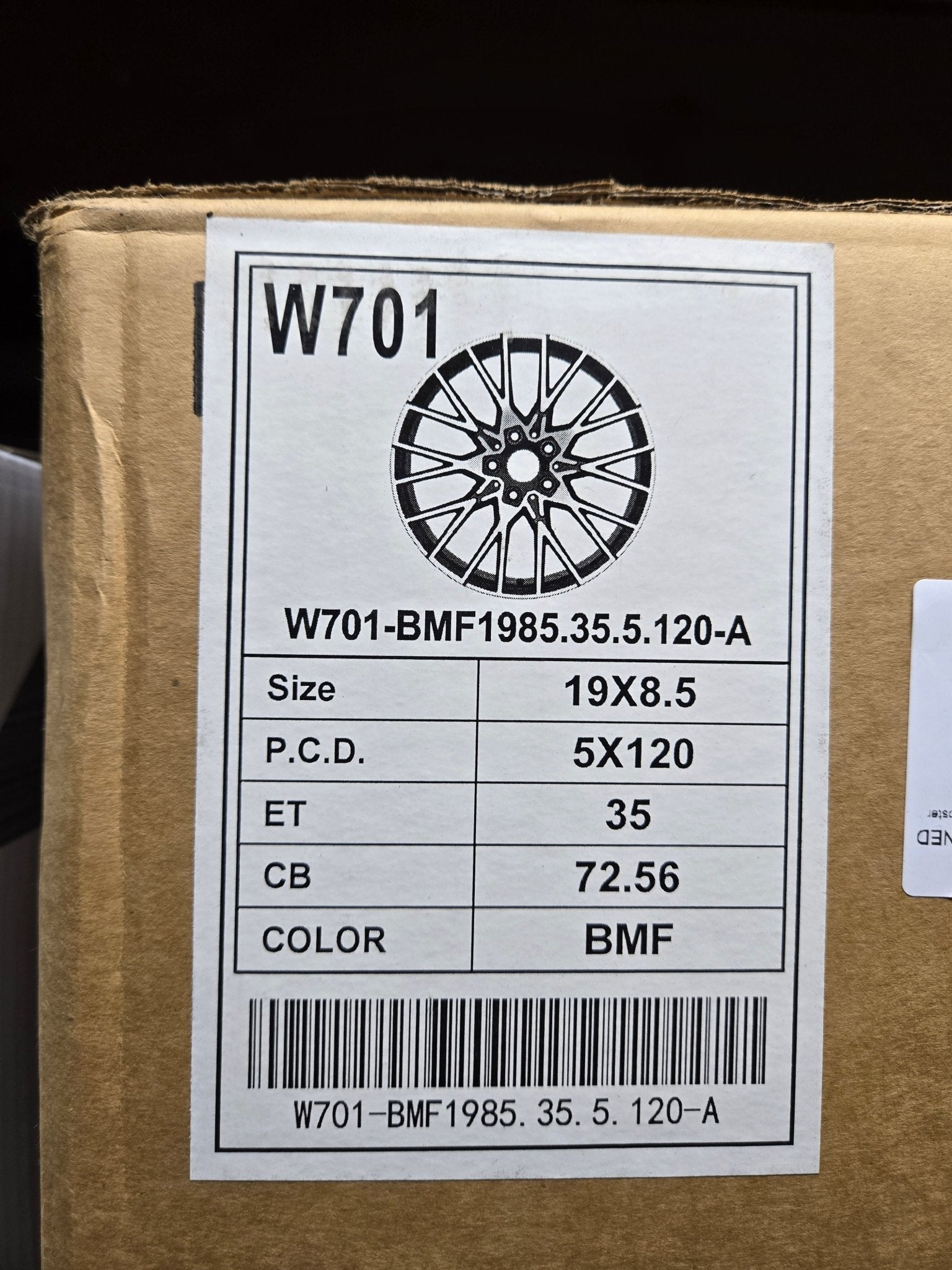 W701 19X8.5 5X120 GLOSS BLACK MACHINED FACE - Gun Hill Tire House (WTW - WHOLESALE TIRES & WHEELS)