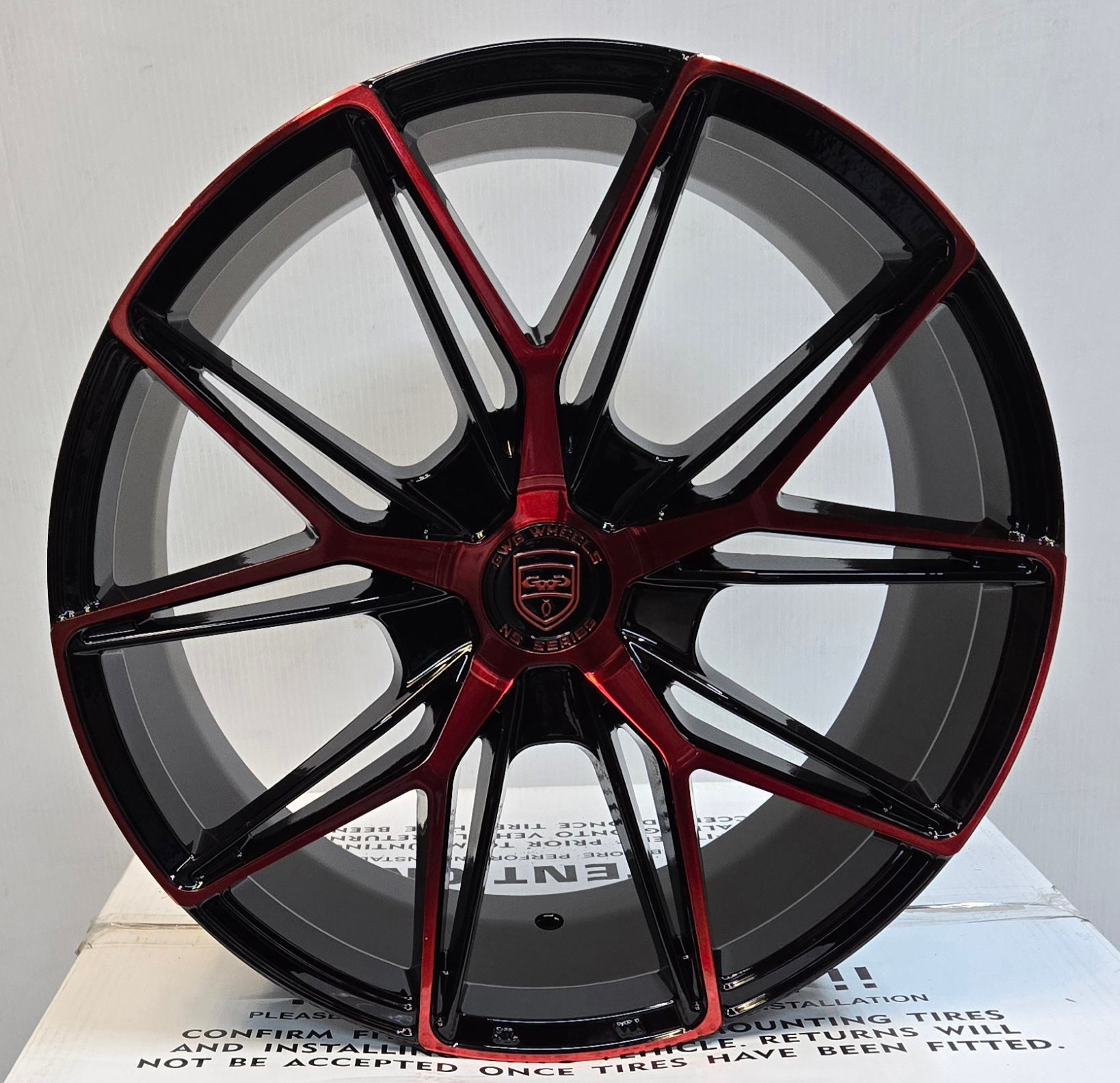 GWG NS4 18x8 BLANK GLOSS BLACK RED FACE - Gun Hill Tire House (WTW - WHOLESALE TIRES & WHEELS)