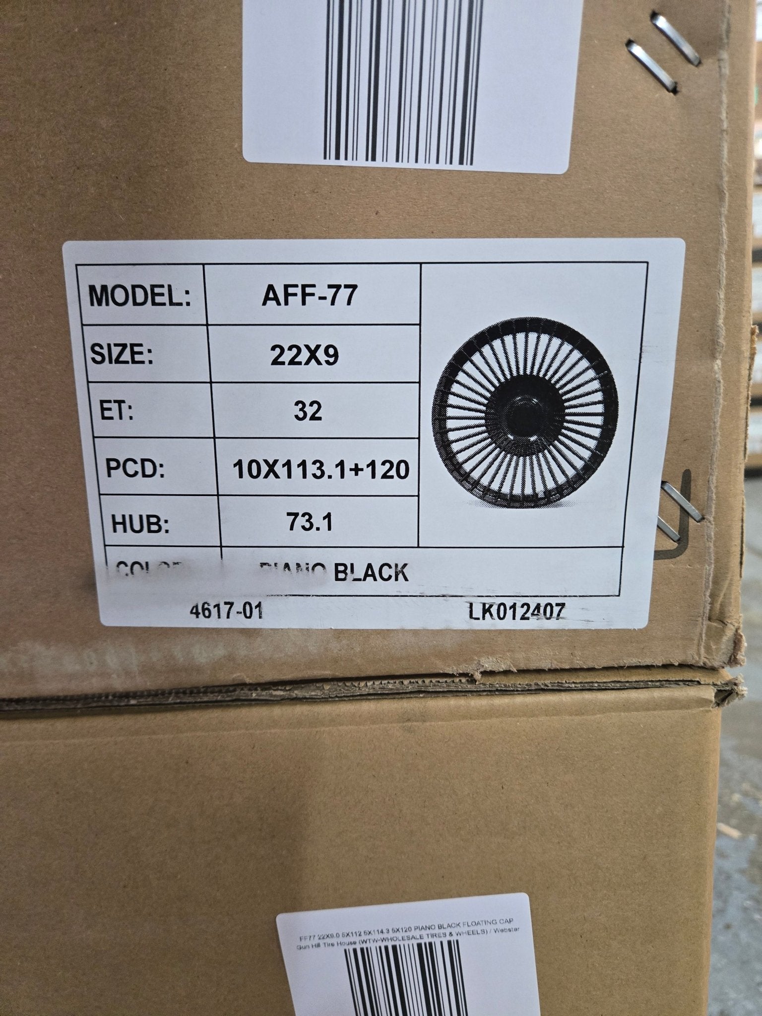 FF77 22X10.5 5X112 5X114.3 5X120 PIANO BLACK FLOATING CAP - Gun Hill Tire House (WTW - WHOLESALE TIRES & WHEELS)