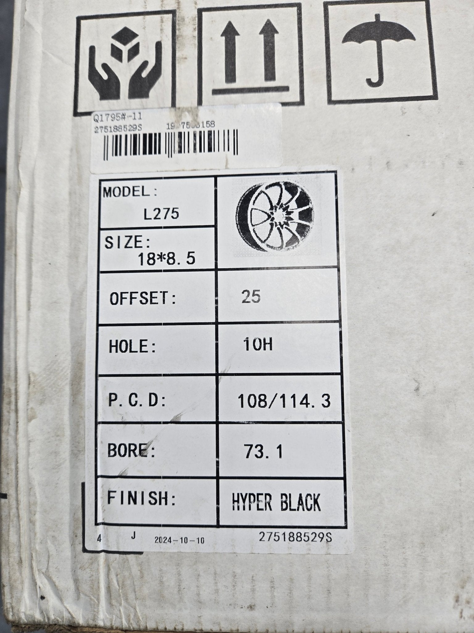 PEGASUS 275 18X8.5 5X108 5X114.3 HYPER BLACK - Gun Hill Tire House (WTW - WHOLESALE TIRES & WHEELS)