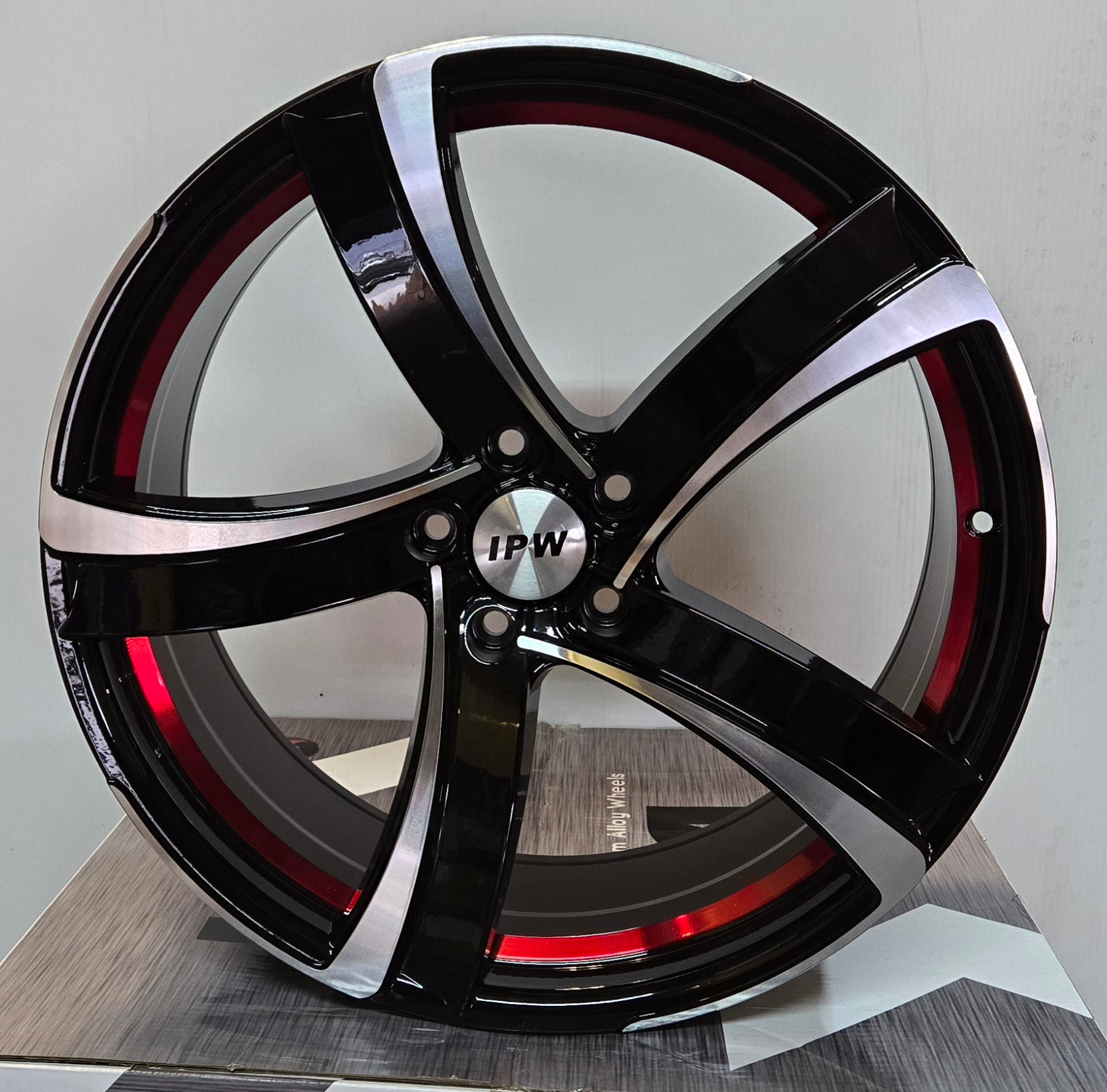 FM115 20X8.5 5X114.3 GLOSS BLACK MACHINED FACE RED UNDER CUT - Gun Hill Tire House (WTW - WHOLESALE TIRES & WHEELS)