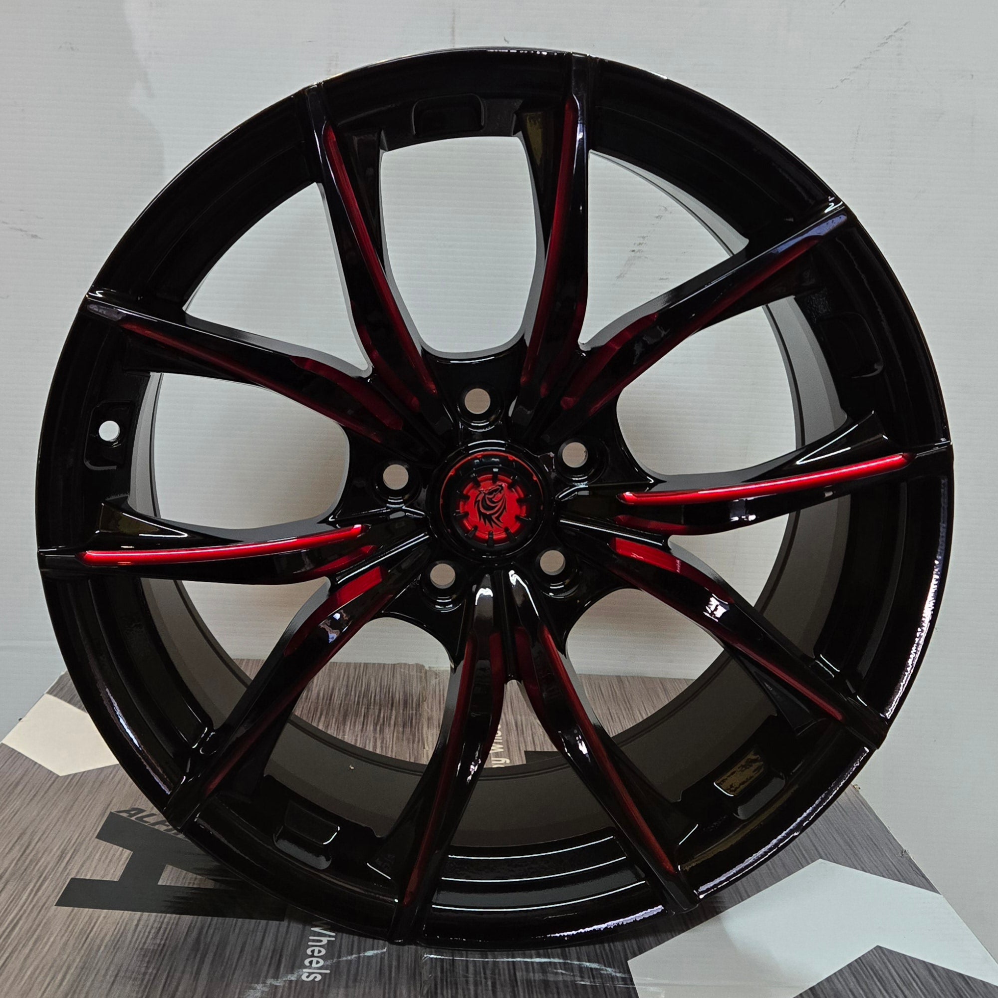 RAPIDASH RD - M109 18X8.0 5X114.3 PIANO BLACK SCARLET RED MILLING FACE - Gun Hill Tire House (WTW - WHOLESALE TIRES & WHEELS)