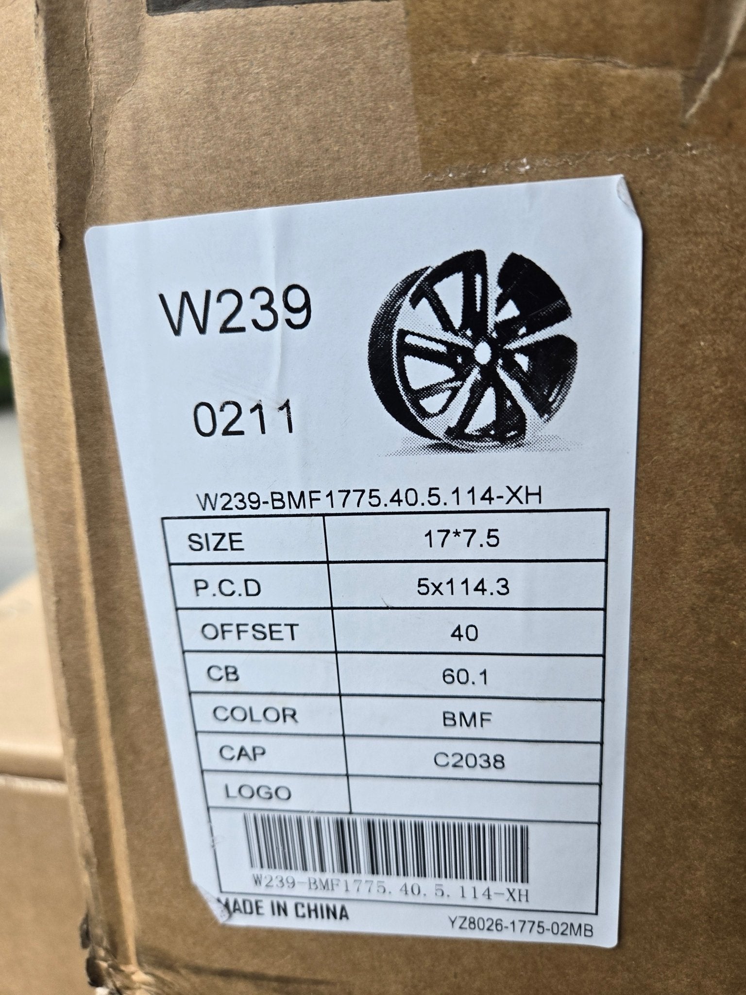 W239 17X7.5 5X114.3 BLACK MACHINED FACE - Gun Hill Tire House (WTW - WHOLESALE TIRES & WHEELS)