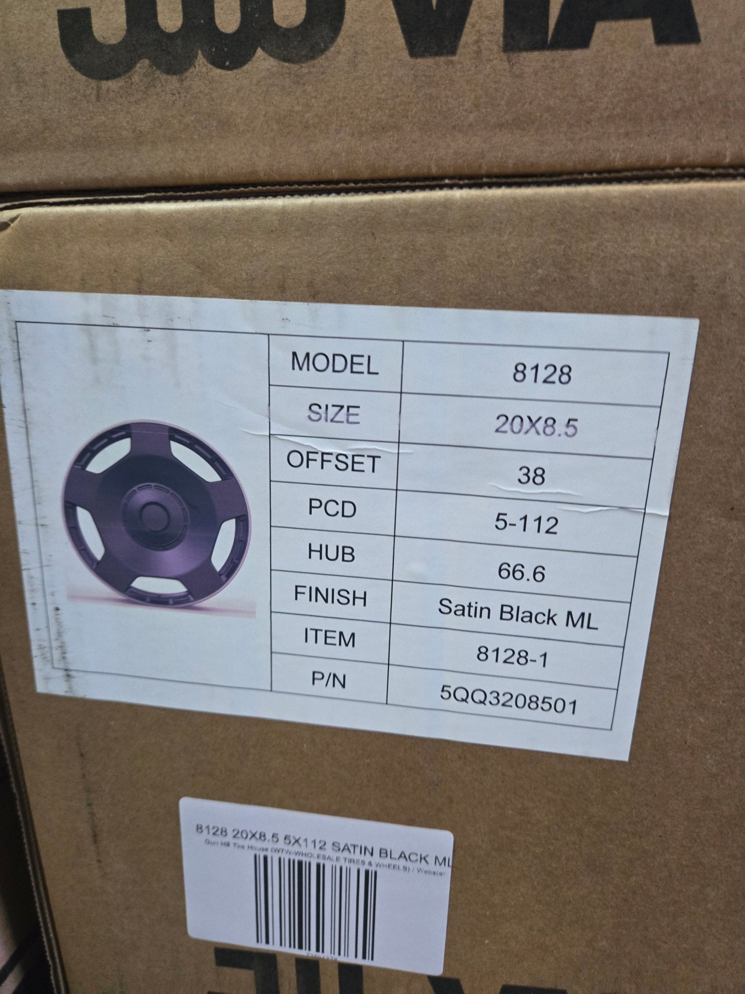 8128 20X8.5 5X112 SATIN BLACK ML - Gun Hill Tire House (WTW - WHOLESALE TIRES & WHEELS)