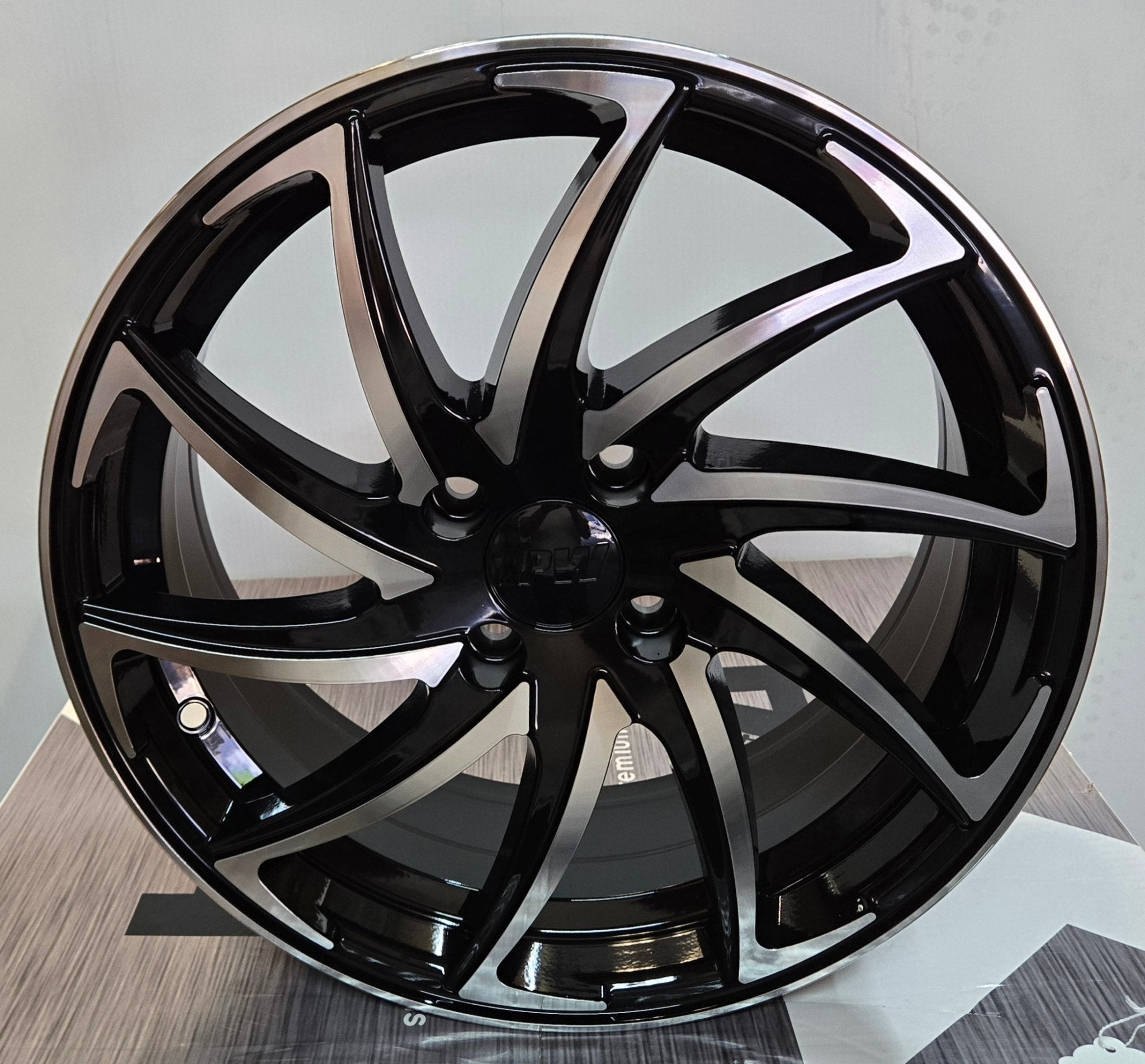 W104 1870 16x6.5 4x100 BLACK MACHINE FACE - Gun Hill Tire House (WTW - WHOLESALE TIRES & WHEELS)