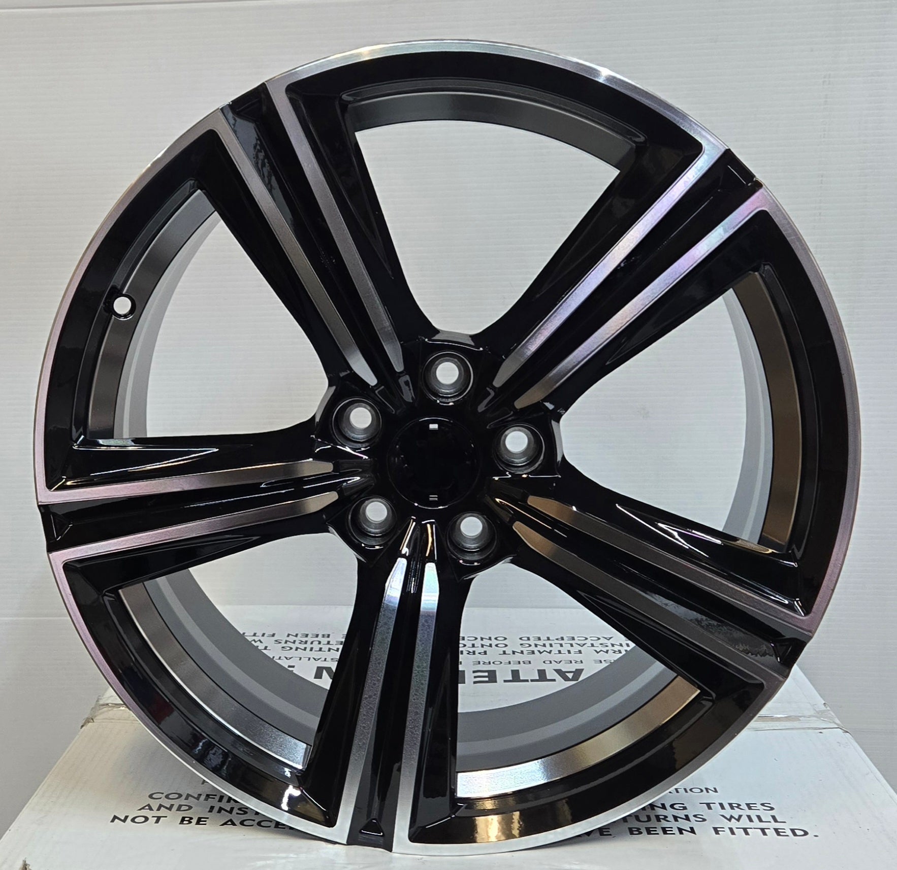 HD - 20 19X8.5 5X114.3 PIANO BLACK MACHINED FACE UNDERCUT - Gun Hill Tire House (WTW - WHOLESALE TIRES & WHEELS)