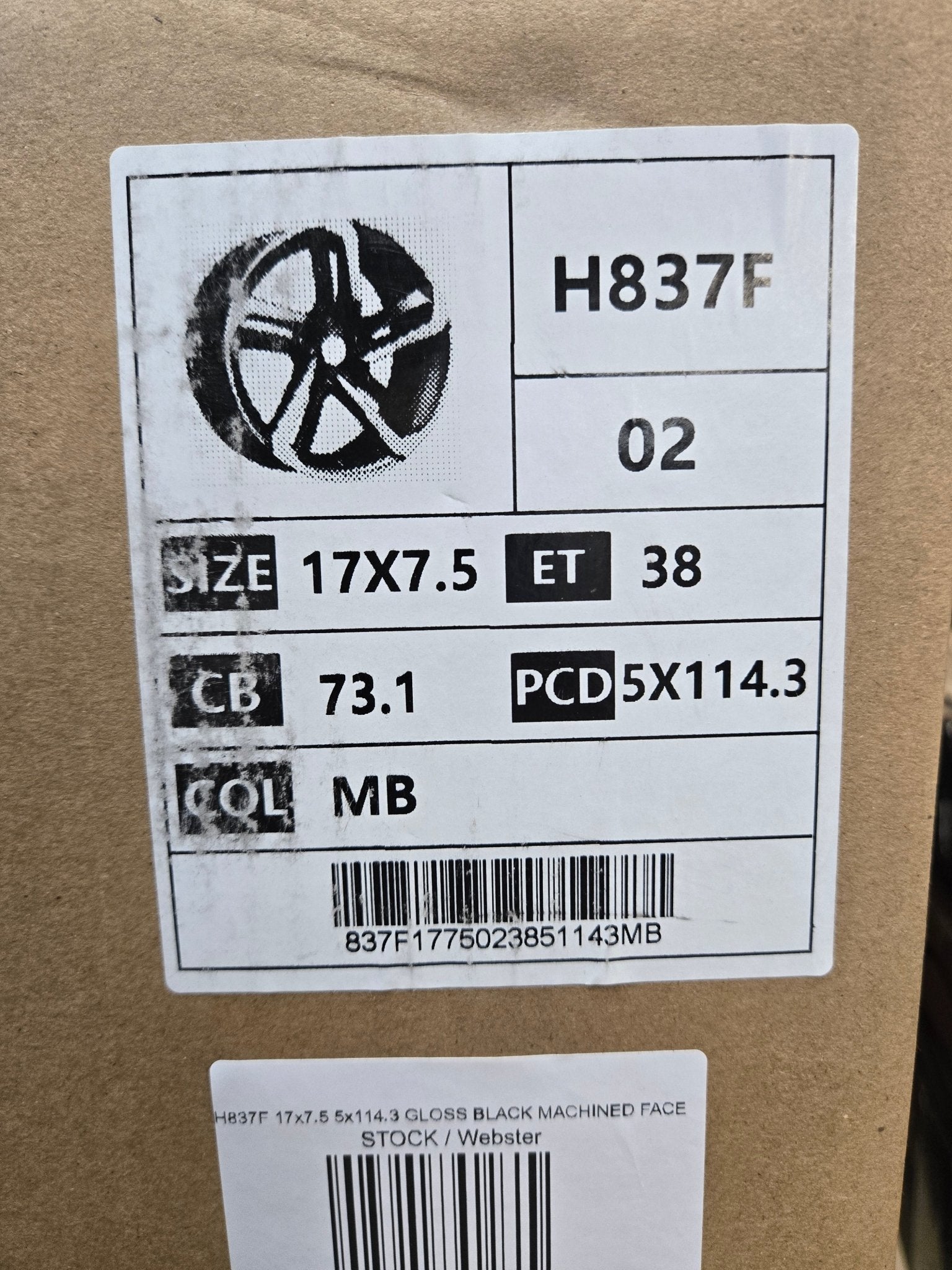 H837F 17x7.5 5x114.3 GLOSS BLACK MACHINED FACE - Gun Hill Tire House (WTW - WHOLESALE TIRES & WHEELS)