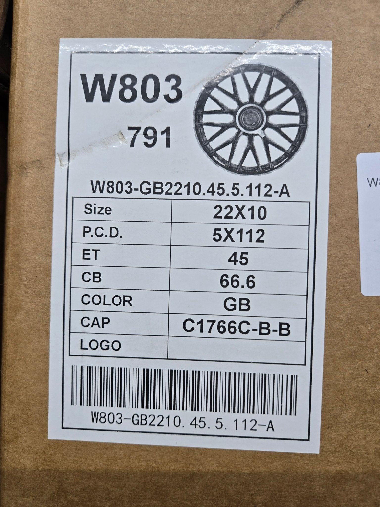 W803 22x10 5x112 ET45 GLOSS BLACK - Gun Hill Tire House (WTW - WHOLESALE TIRES & WHEELS)