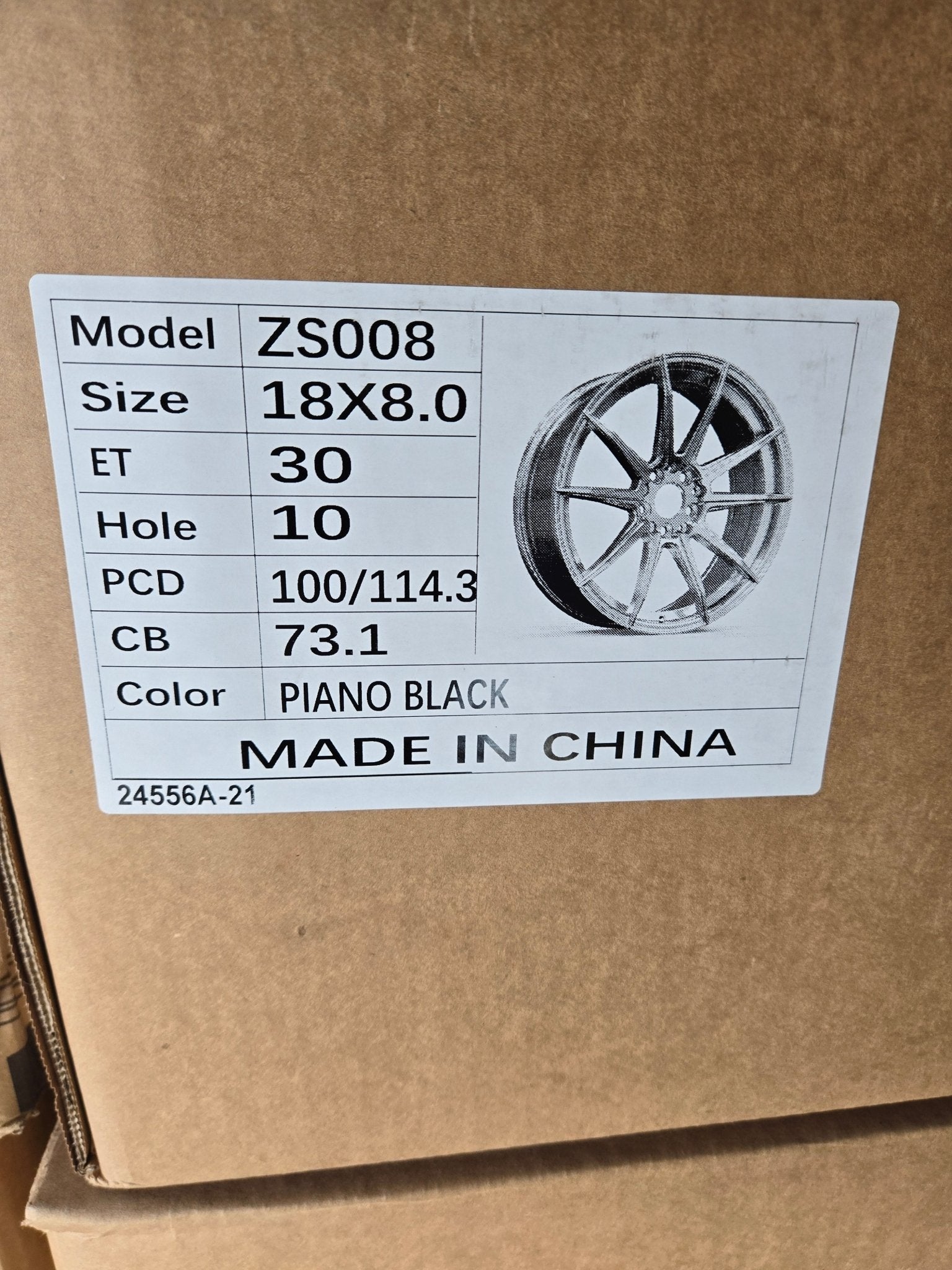 SHOGUN ZS - 8 18X8 5x100 / 5x114.3 GLOSS BLACK - Gun Hill Tire House (WTW - WHOLESALE TIRES & WHEELS)