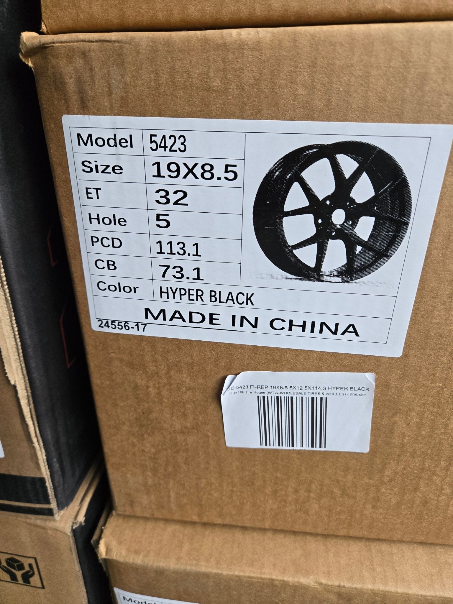 OE - 5423 FI - REP 19X8.5 5X12 5X114.3 HYPER BLACK - Gun Hill Tire House (WTW - WHOLESALE TIRES & WHEELS)