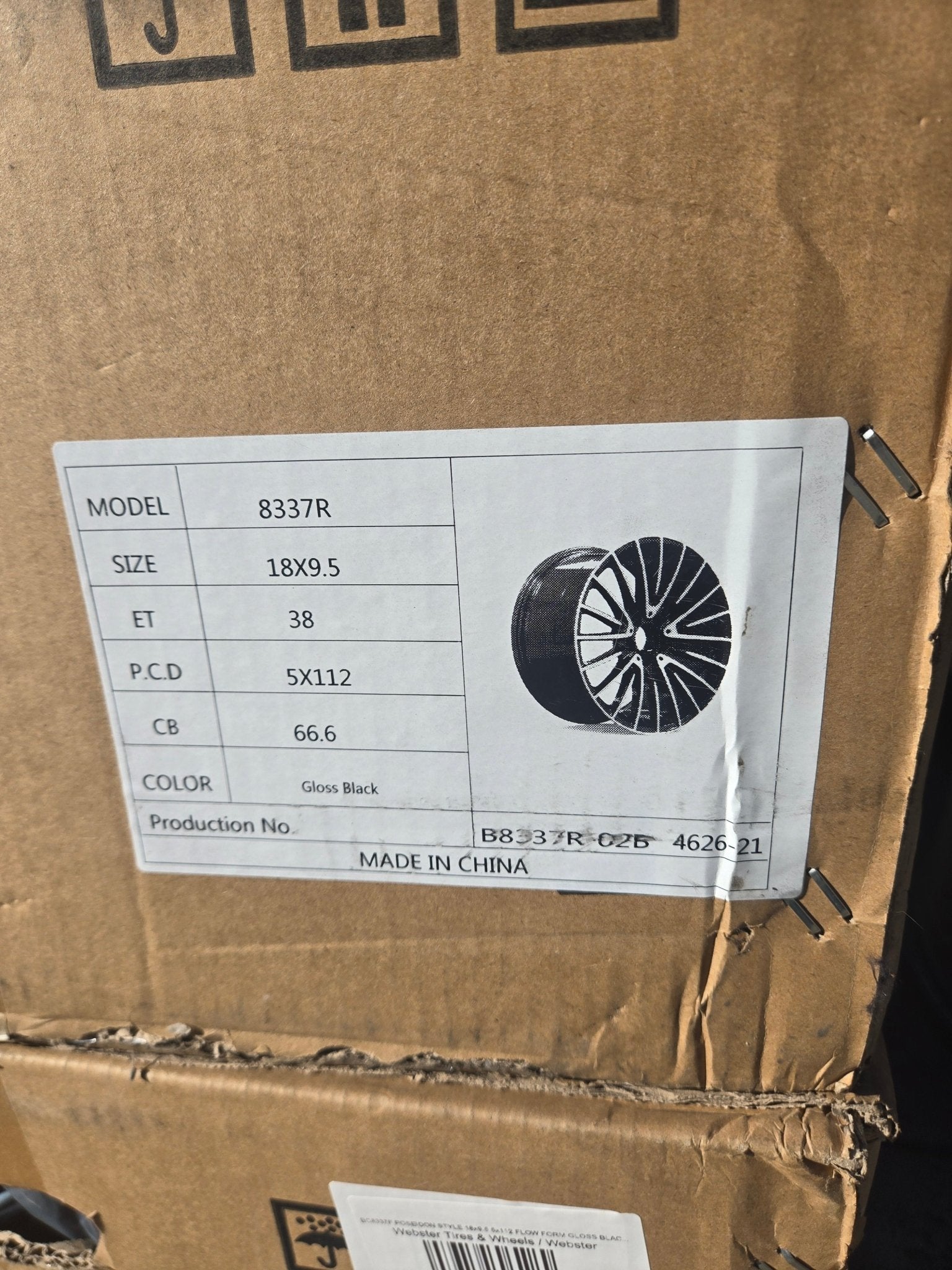 OE - 0235 POSEIDON 22269 - 22 18X9.5 5X112 GLOSS BLACK - Gun Hill Tire House (WTW - WHOLESALE TIRES & WHEELS)