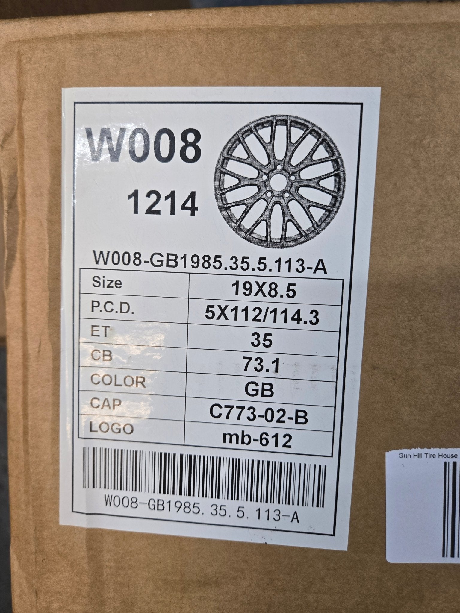 W008 19X8.5 5X112/114.3 GLOSS BLACK - Gun Hill Tire House (WTW - WHOLESALE TIRES & WHEELS)